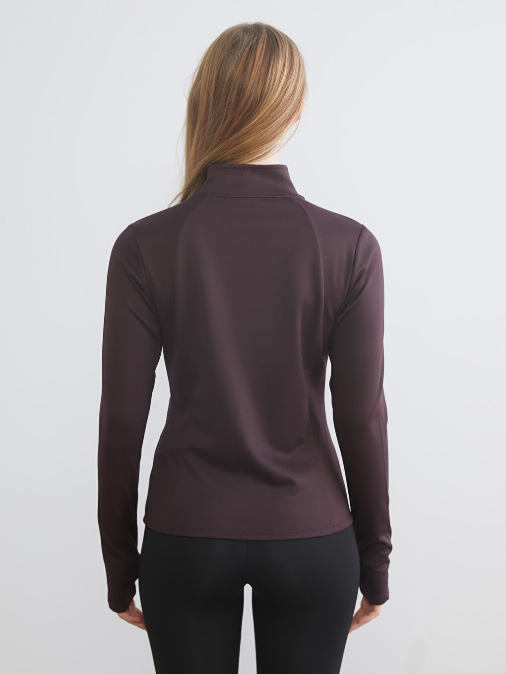 Funnel Neck Women's Zip-Up Sweatshirt-3