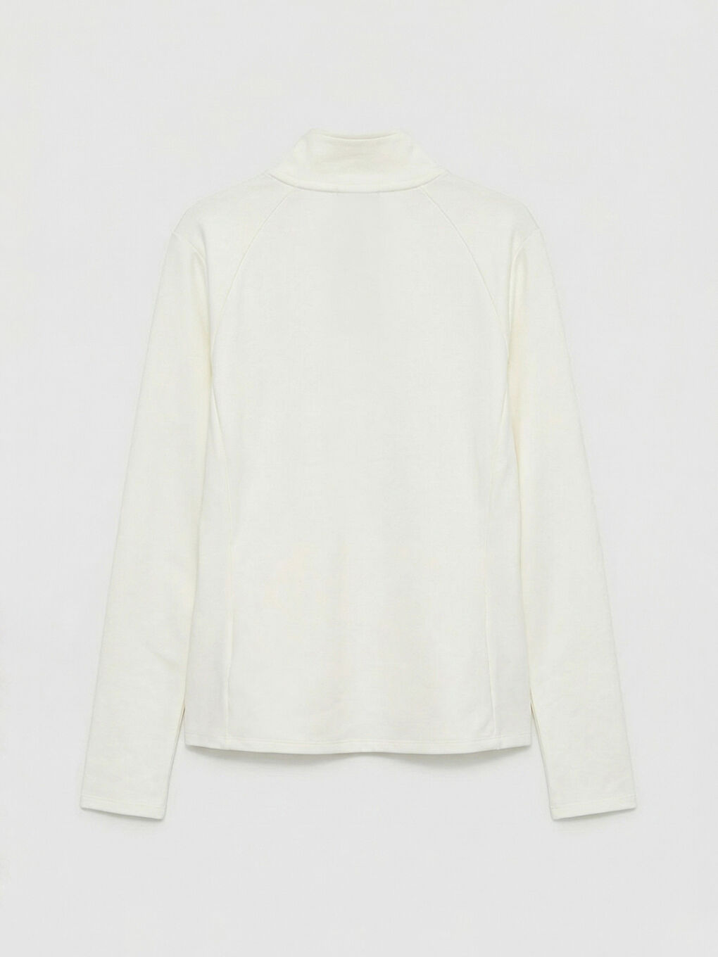 سويتشيرت نسائي برقبة عالية وأكمام بفتحات للأصابع وسحاب.-5