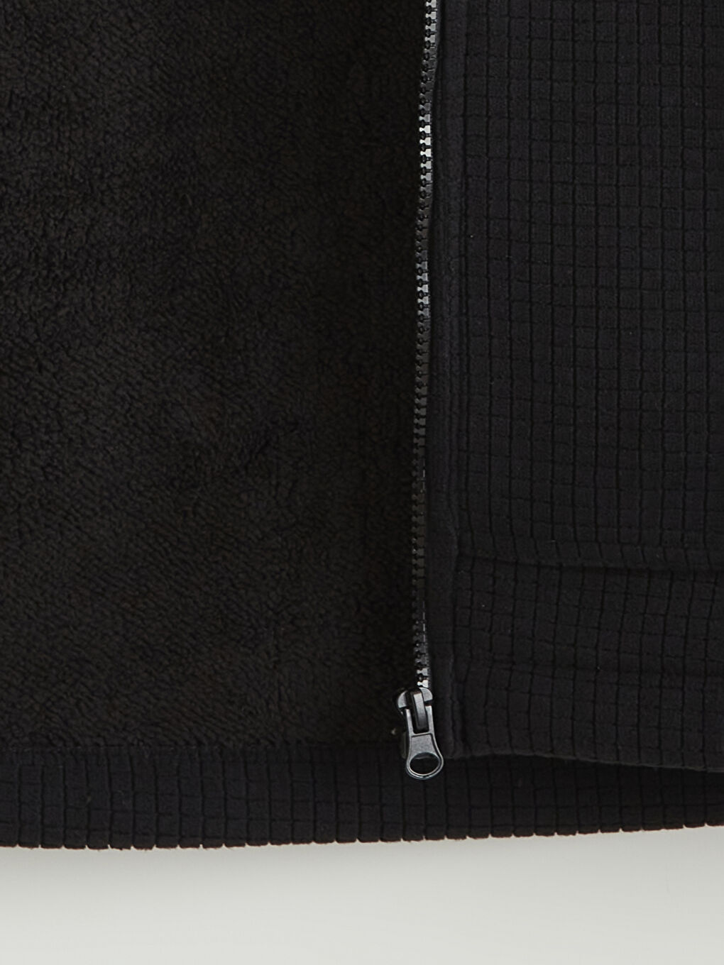 Siyah Kapüşonlu Polar Erkek Fermuarlı Sweatshirt-5