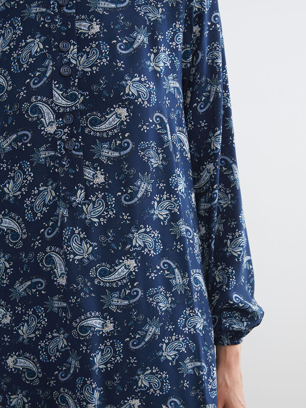 LCW Grace Grandad Collar Patterned Women's Tunic -W5ET34Z8-LS3