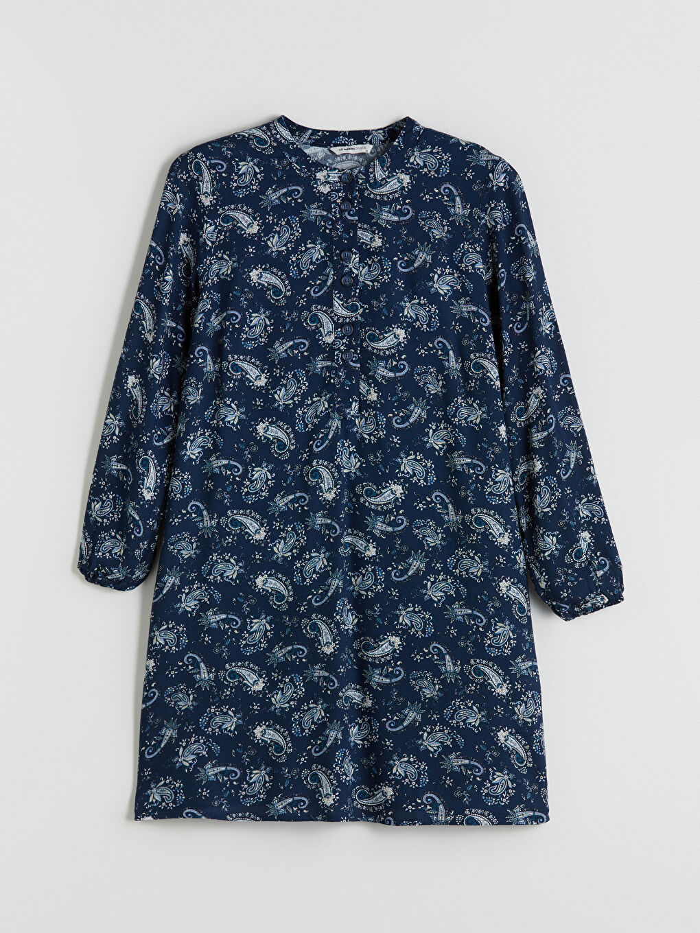 LCW Grace Grandad Collar Patterned Women's Tunic -W5ET34Z8-LS3