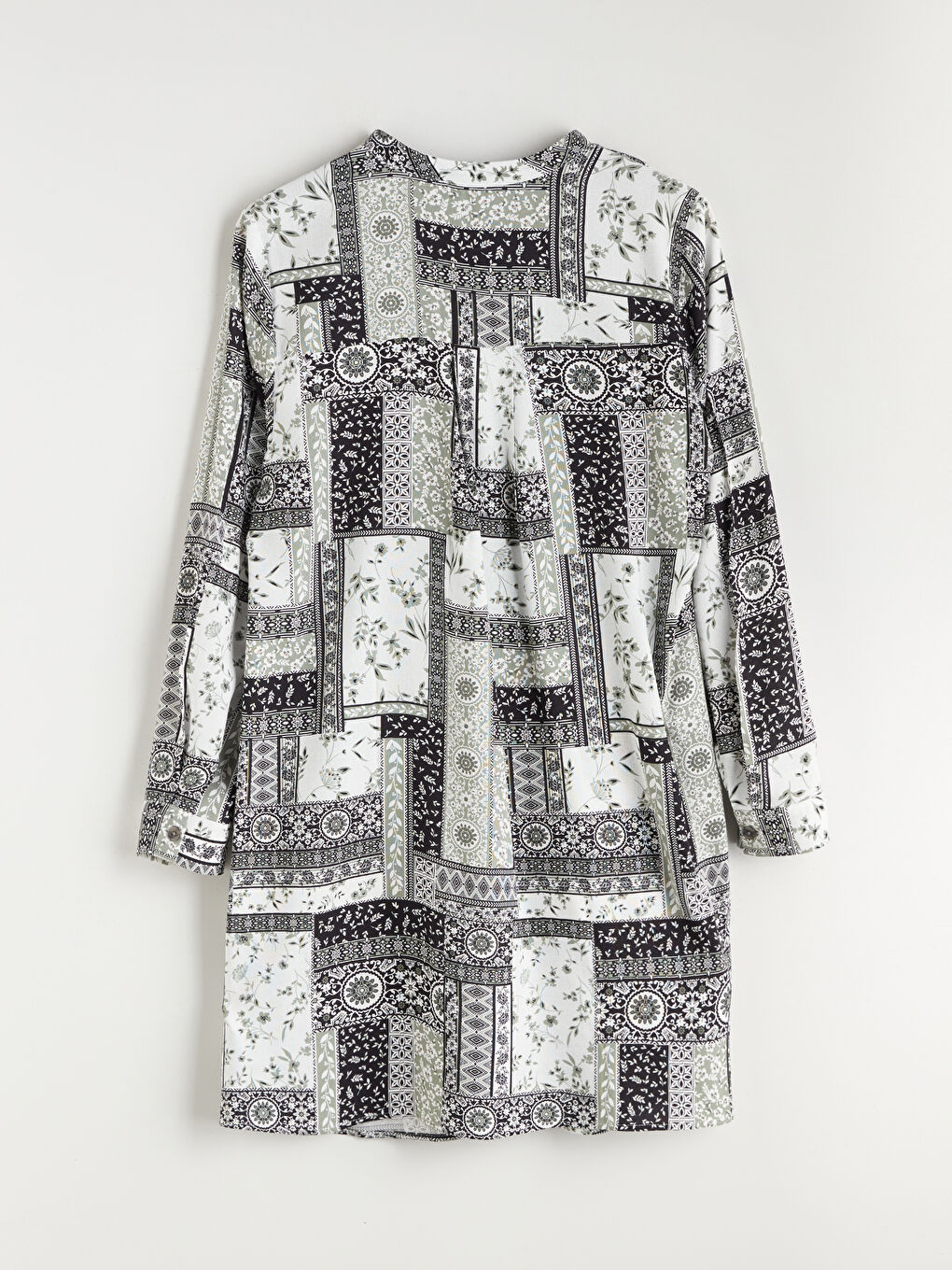 LCW Grace Grandad Collar Patterned Women's Tunic -W5ET36Z8-LQJ