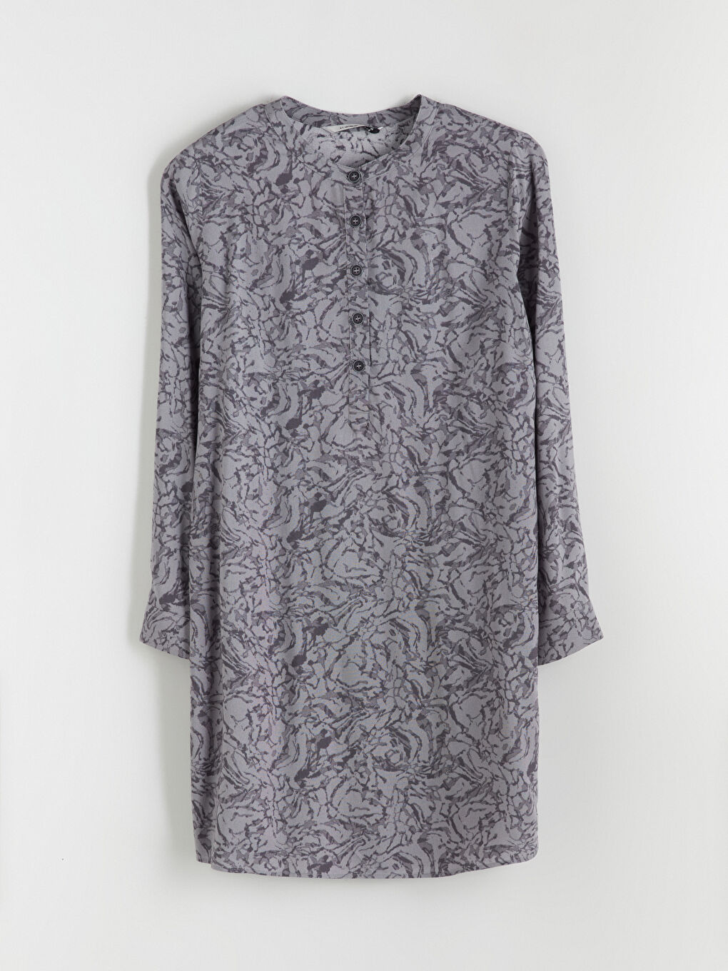 Grandad Collar Patterned Women's Tunic-4