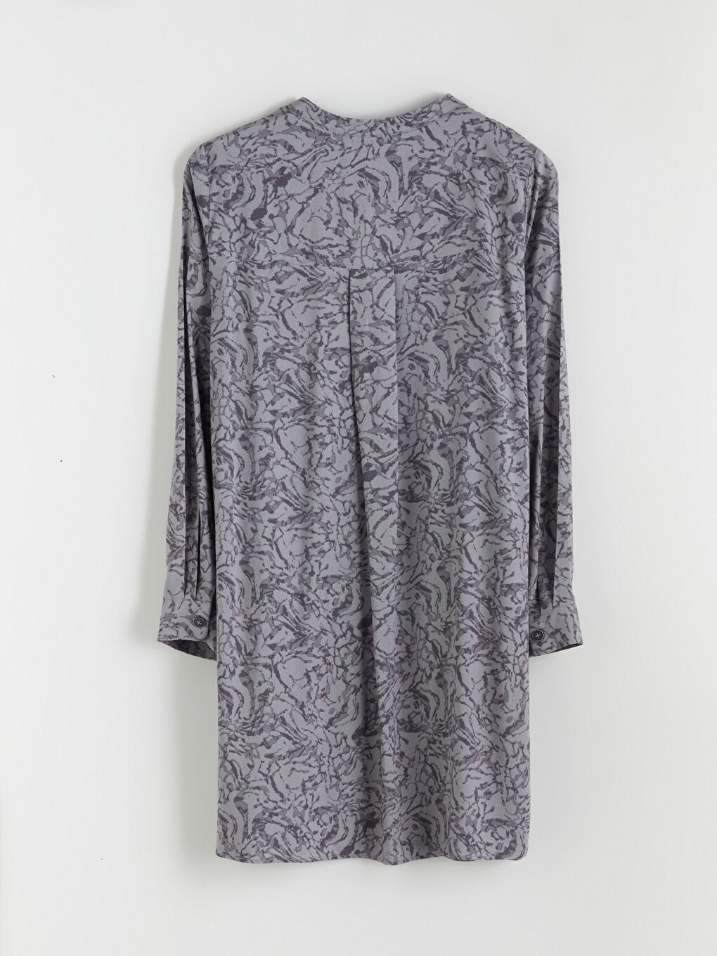 Grandad Collar Patterned Women's Tunic-5