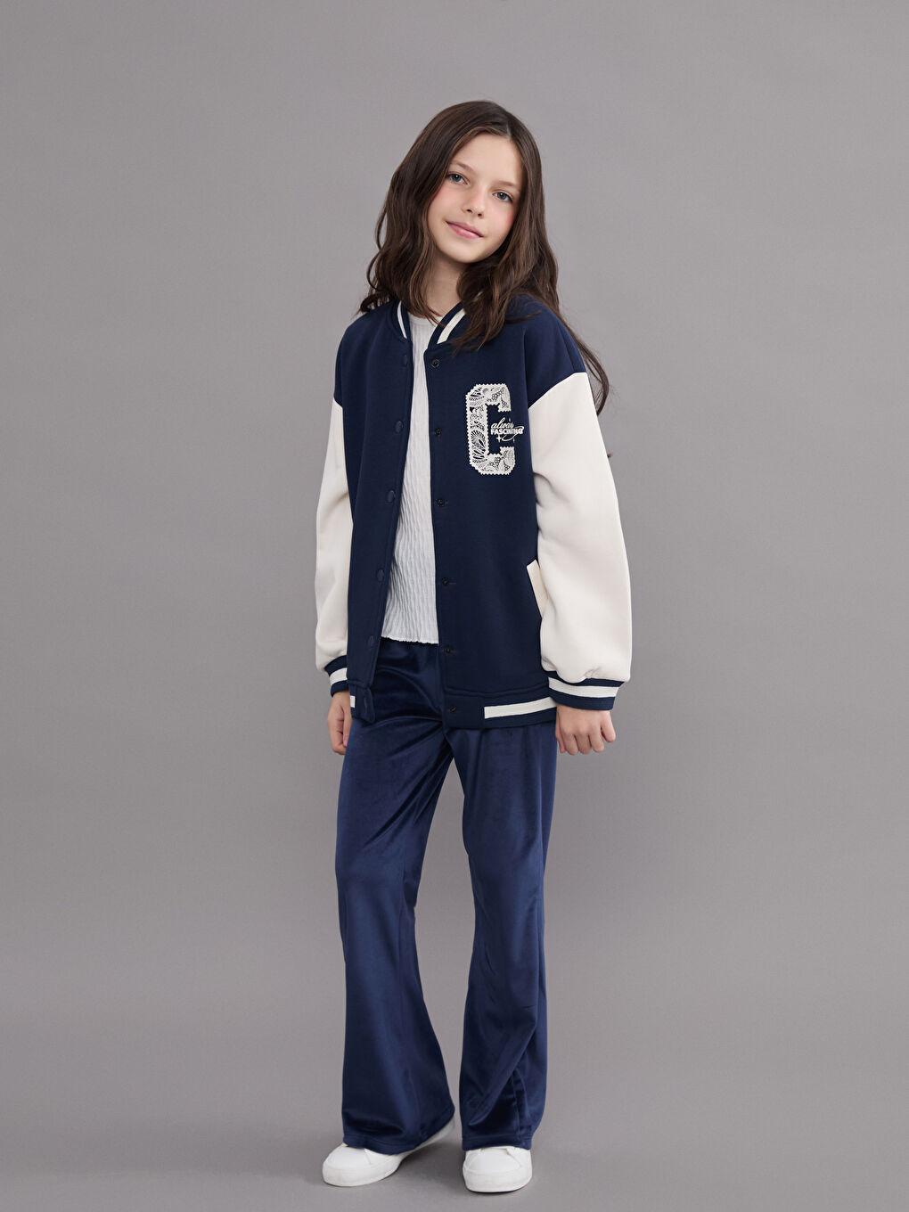 Printed Girls' College Jacket-1