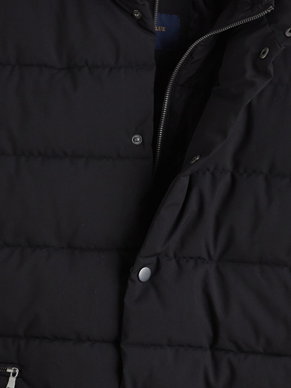 Siyah Standart Kalıp Dik Yaka Erkek Şişme Mont-9