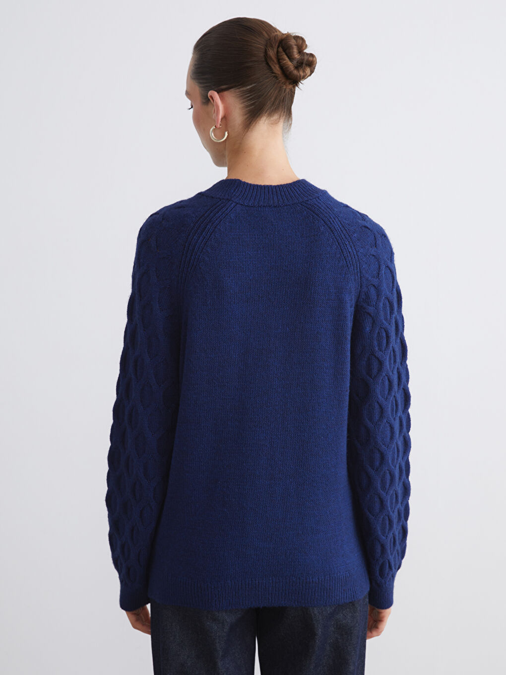 LCWAIKIKI Classic Crew Neck Self-Patterned Women's Knitwear Sweater -W5ET52Z8-R44