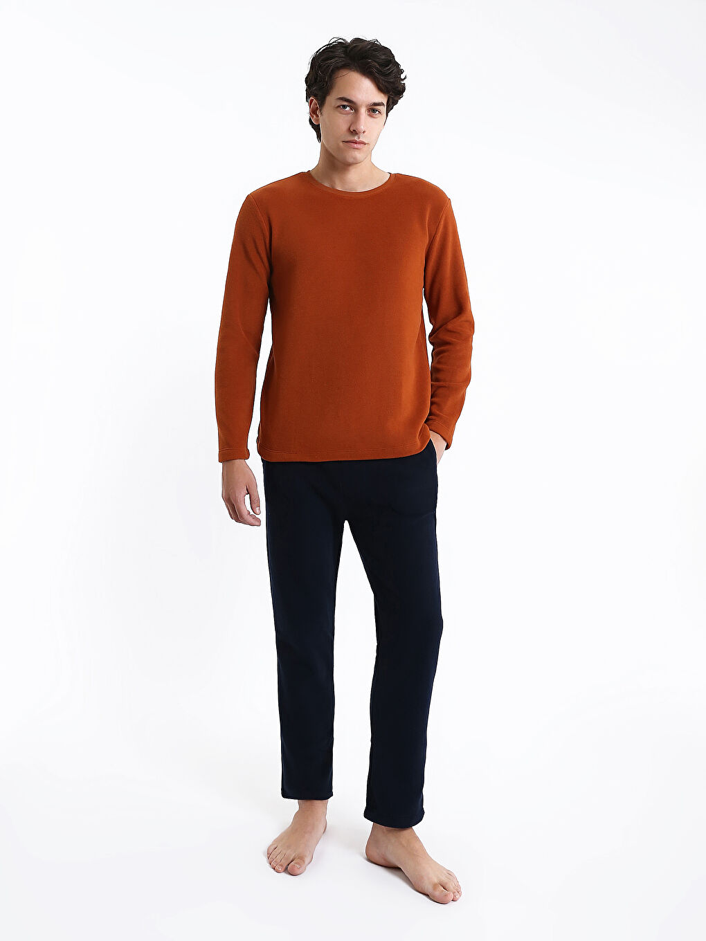 طقم بيجامة رجالي بقصة عادية-1