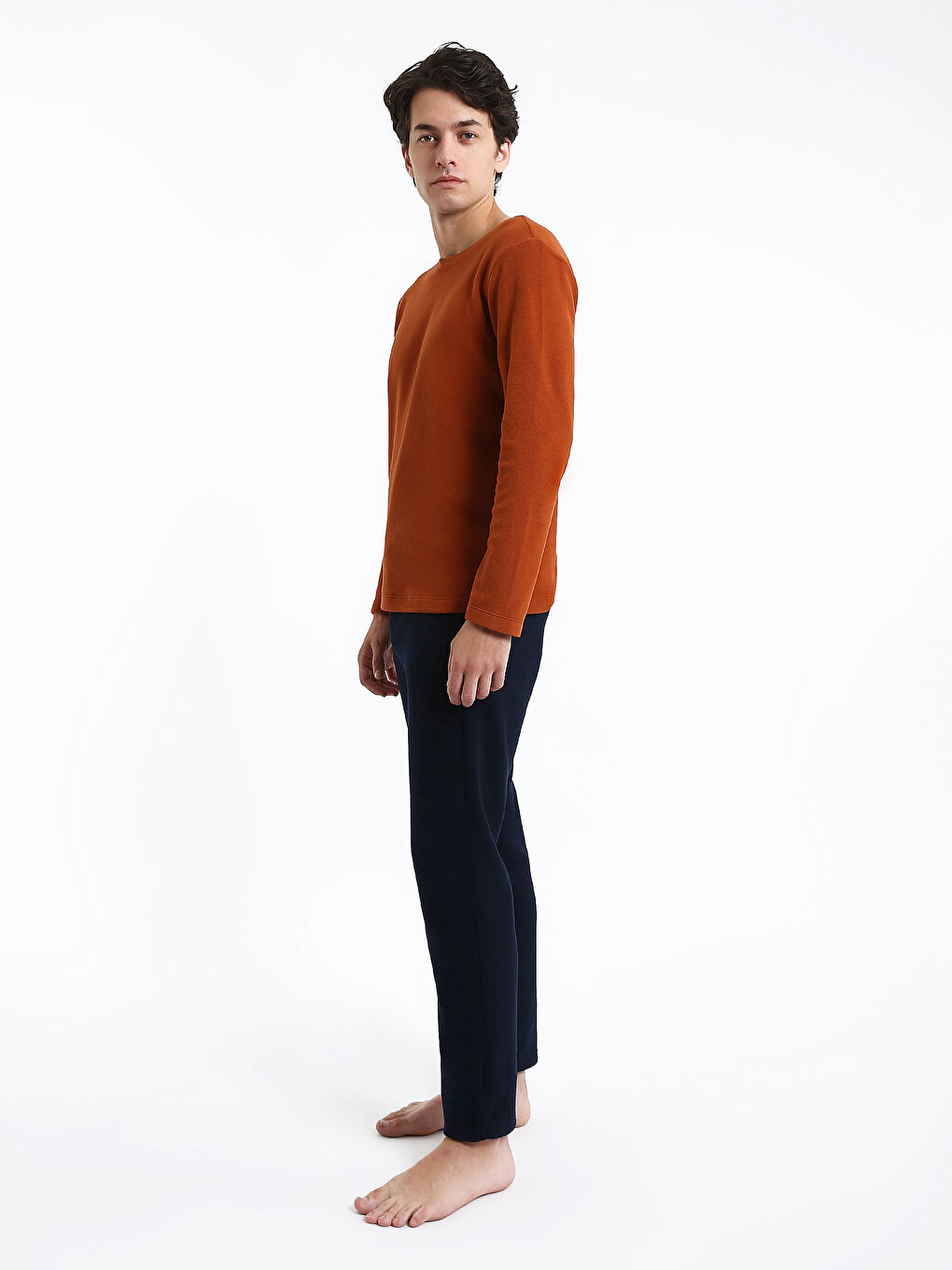 طقم بيجامة رجالي بقصة عادية-3