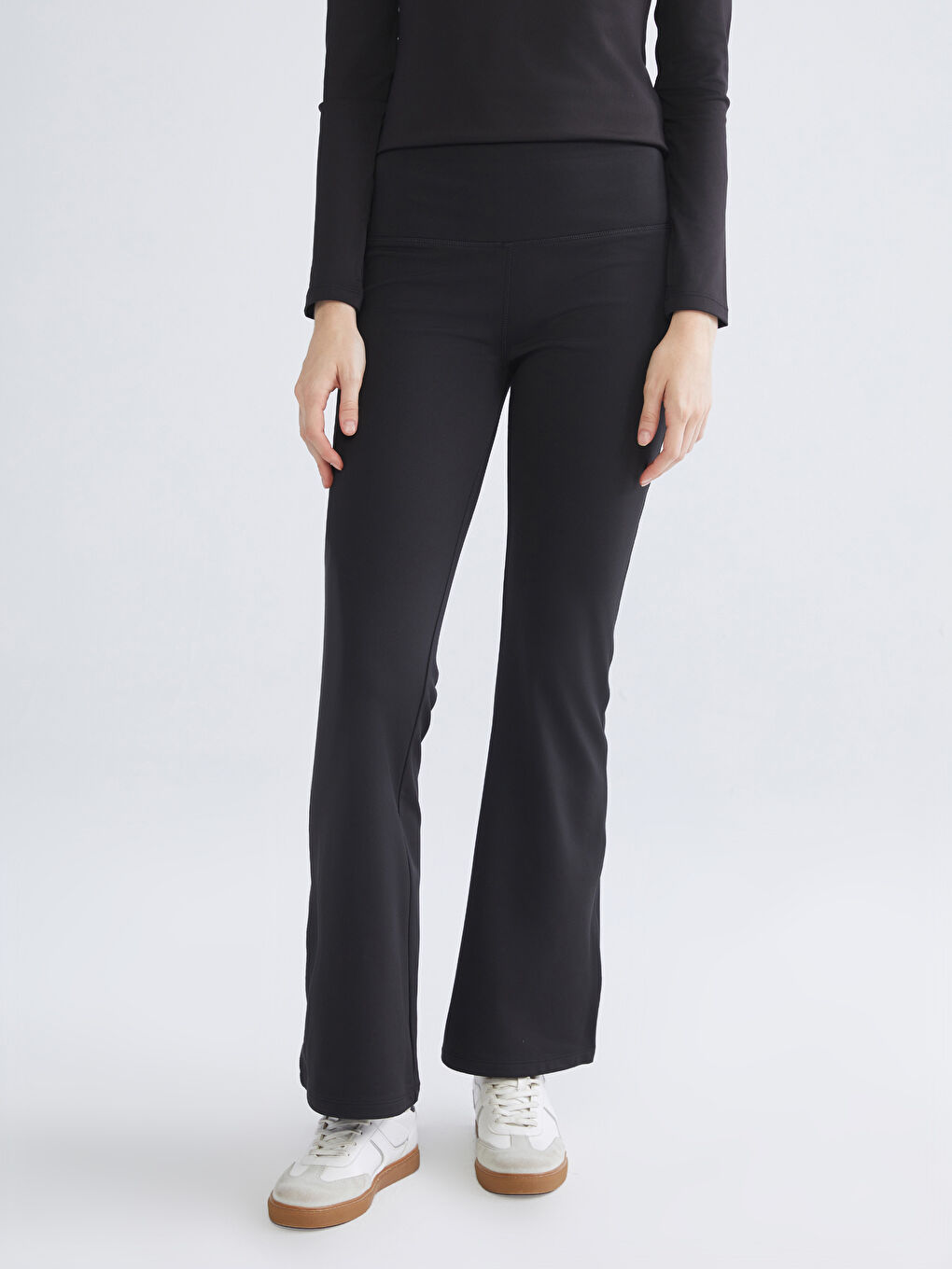 Elasticated Waist Flared Women's Sports Leggings-1