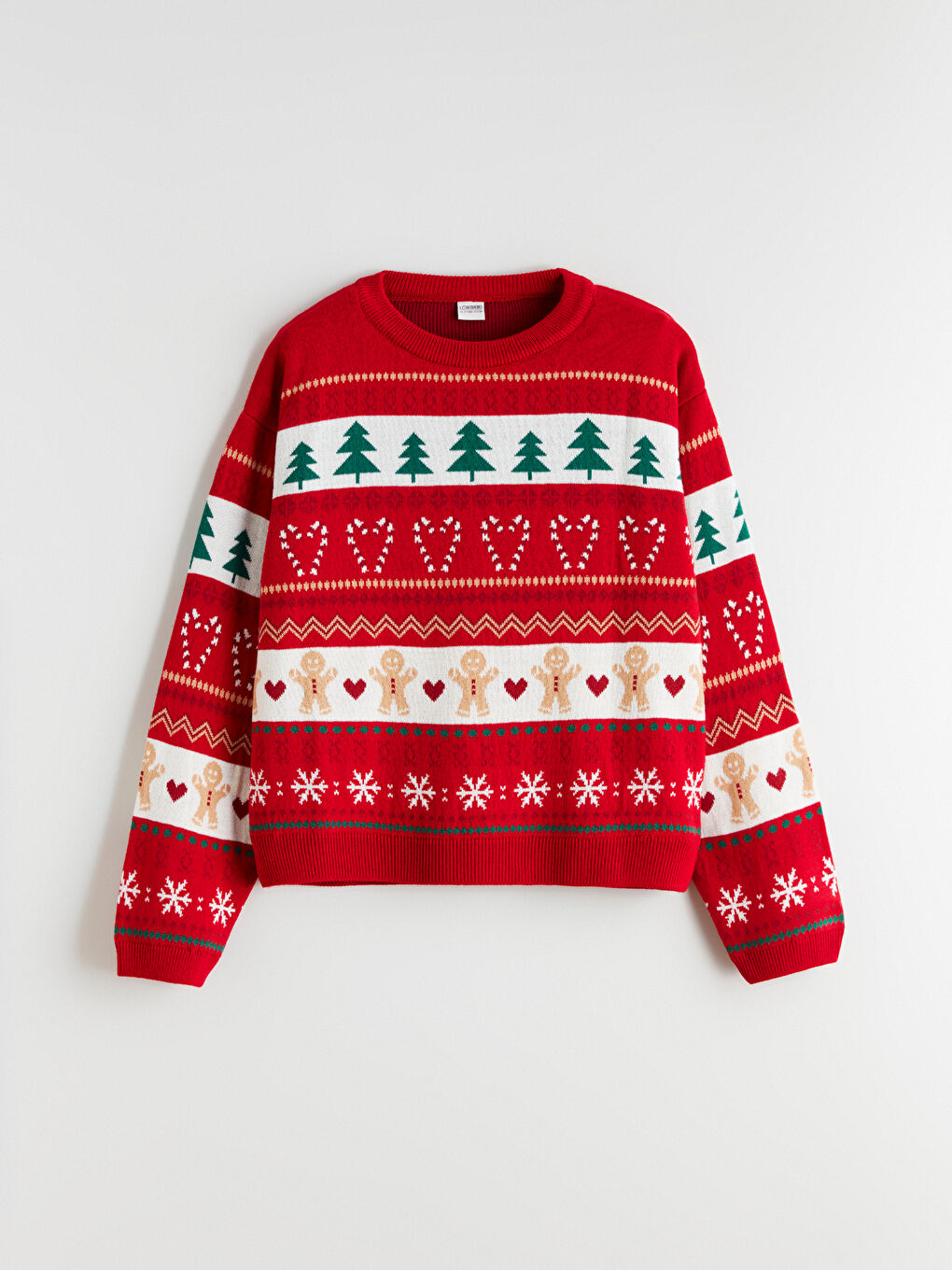 Crew Neck Christmas Themed Girls' Knitwear Sweater