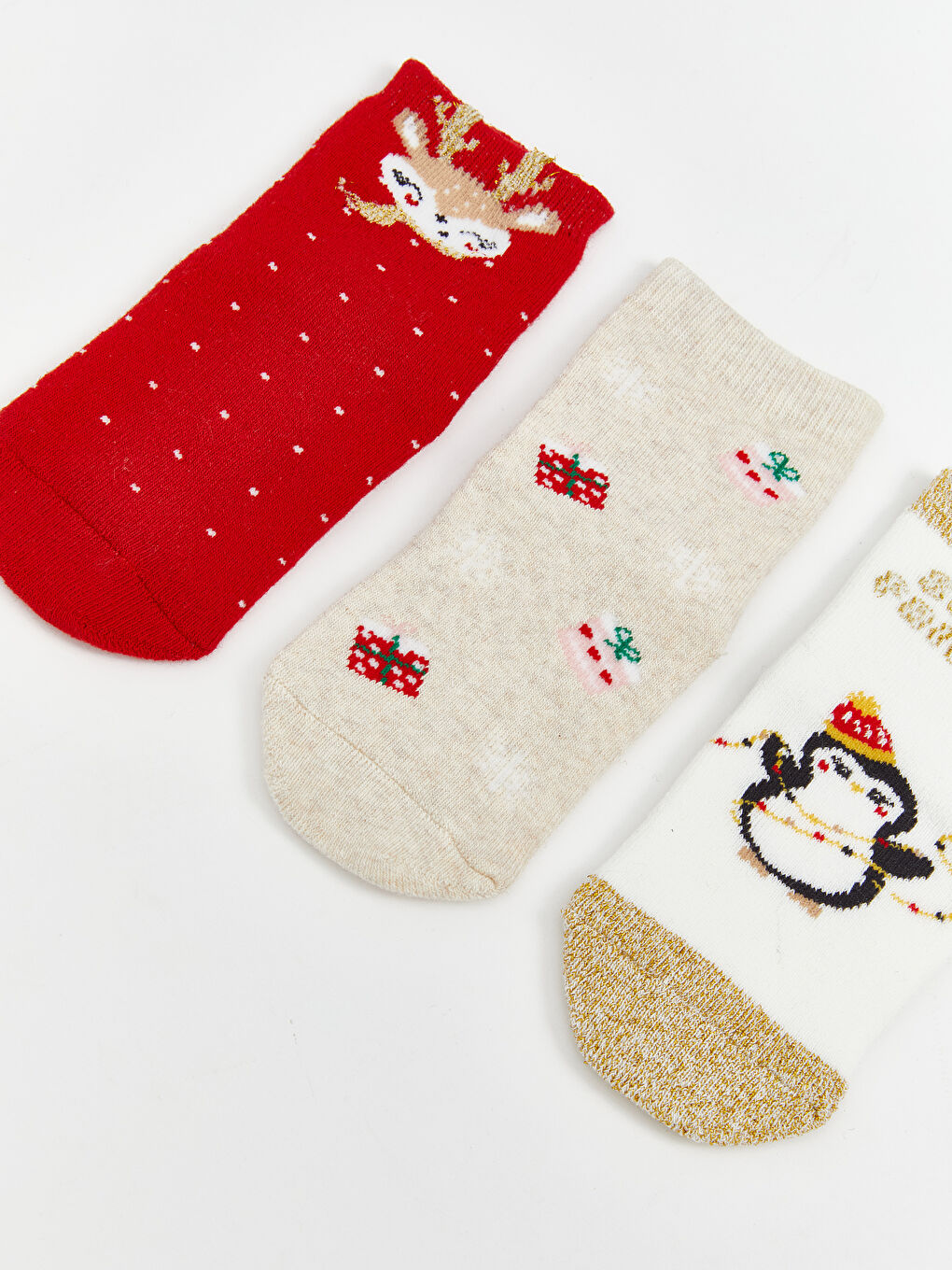 Christmas Themed Baby Girls' Ankle Socks 3-pack-3