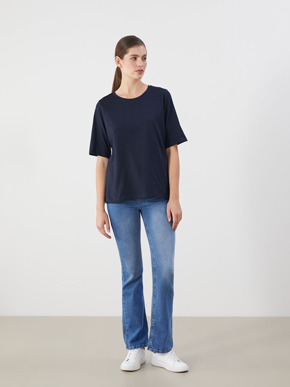 LCW ECO Crew Neck Women's T-Shirt -W5EU53Z8-ZKF