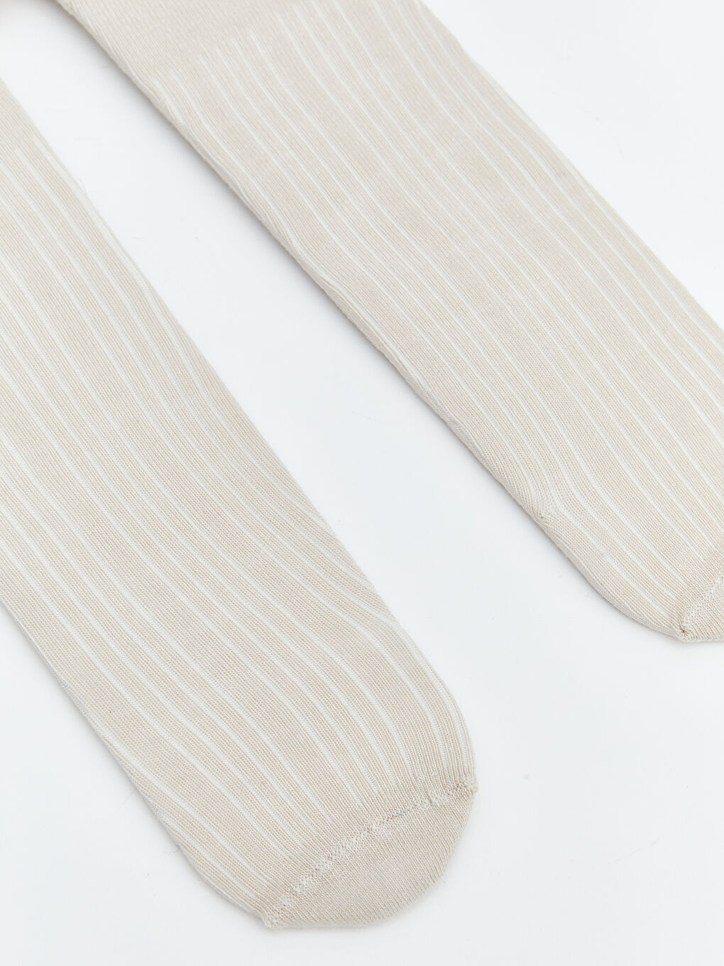 Bej Çizgili Erkek Çocuk Külotlu Çorap 2'li-1