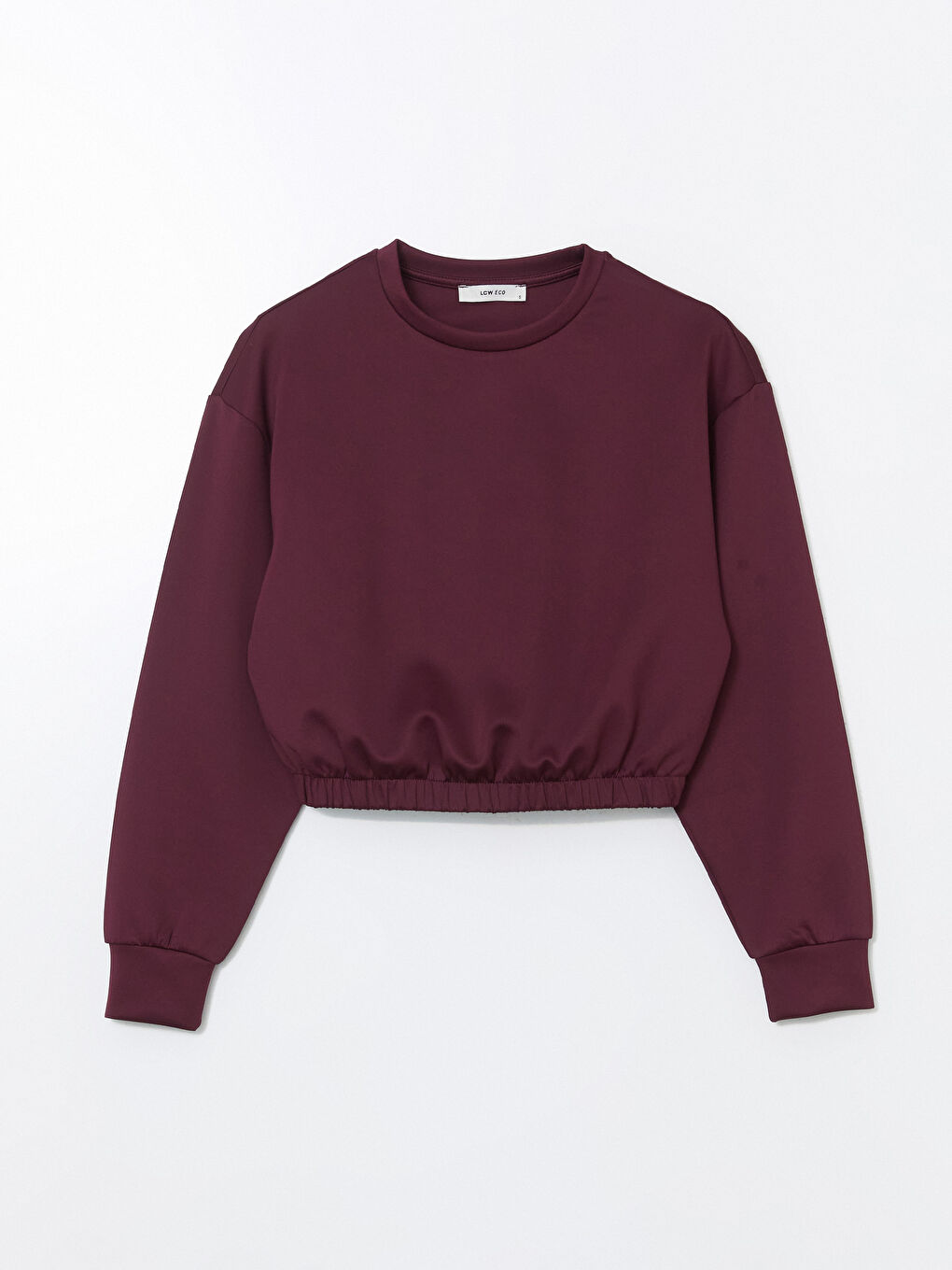 LCW ECO Crew Neck Crop Women's Sweatshirt -W5EU66Z8-UVU
