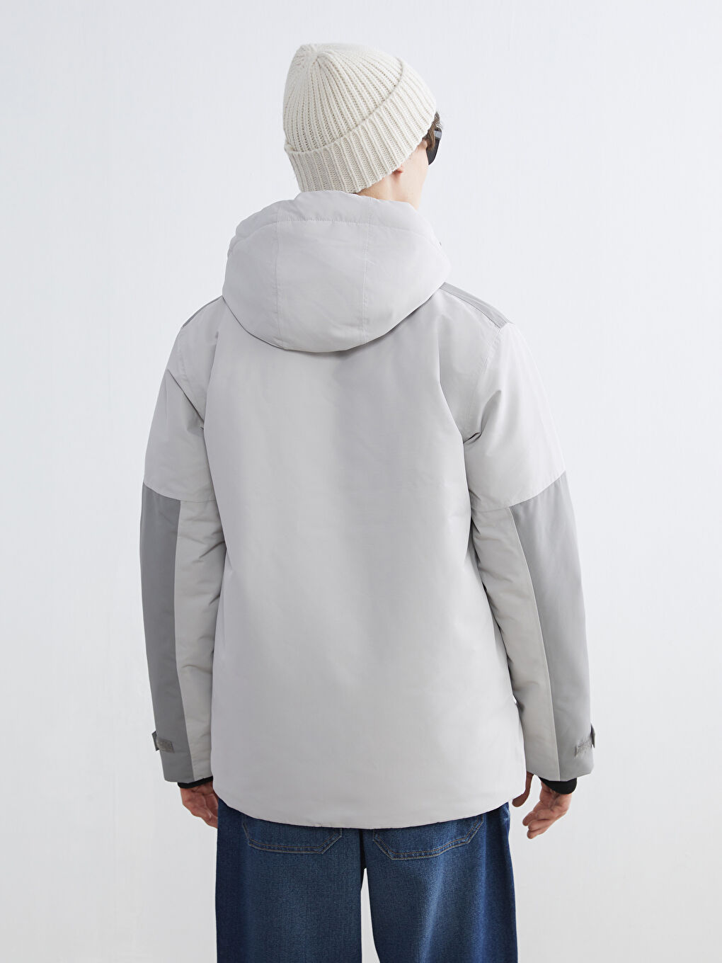 ерлерге арналған стандартты пішім капюшонды шаңғы күрткесі-4