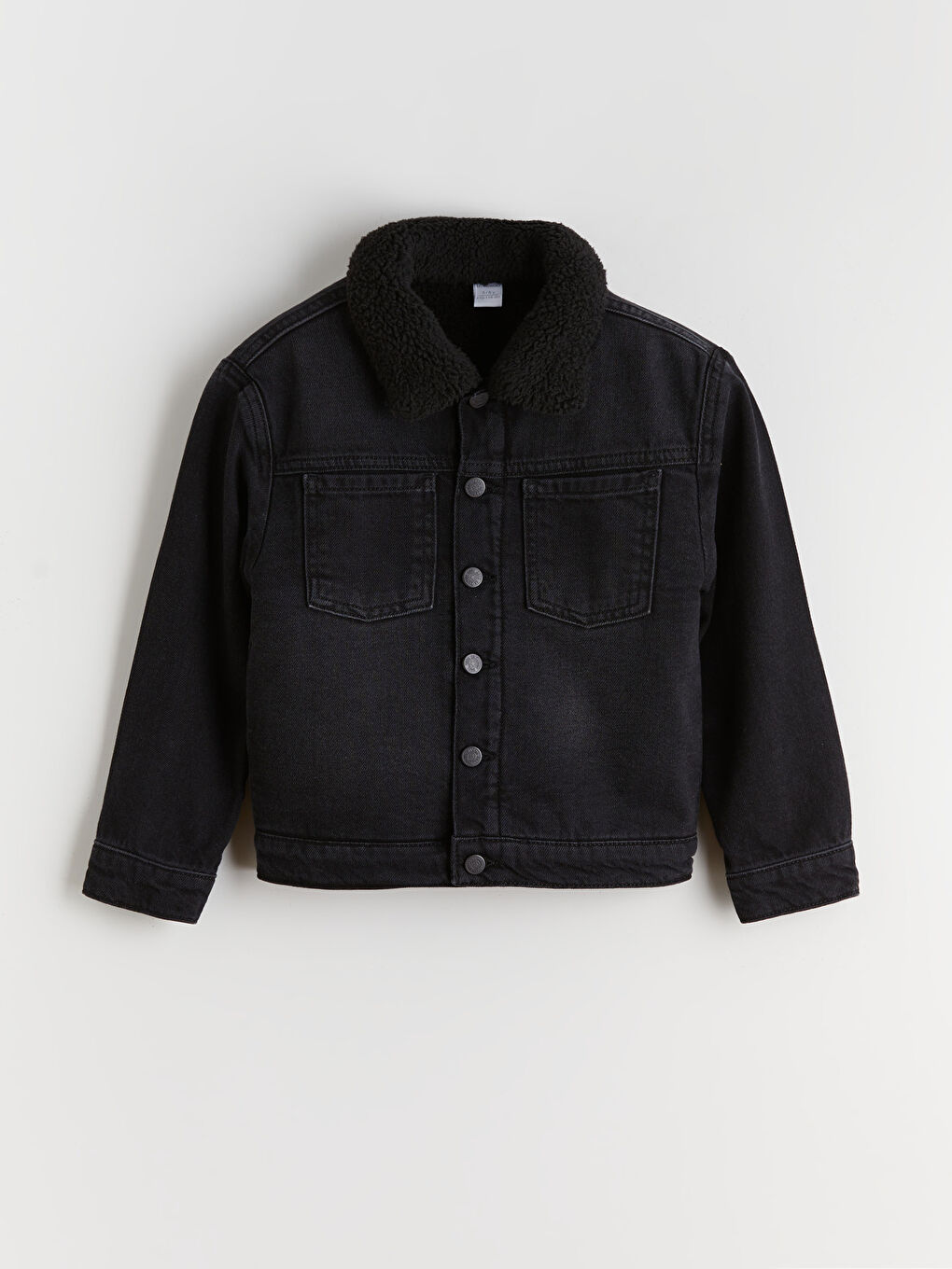 Siyah Kürk Yaka Erkek Çocuk Jean Ceket-2