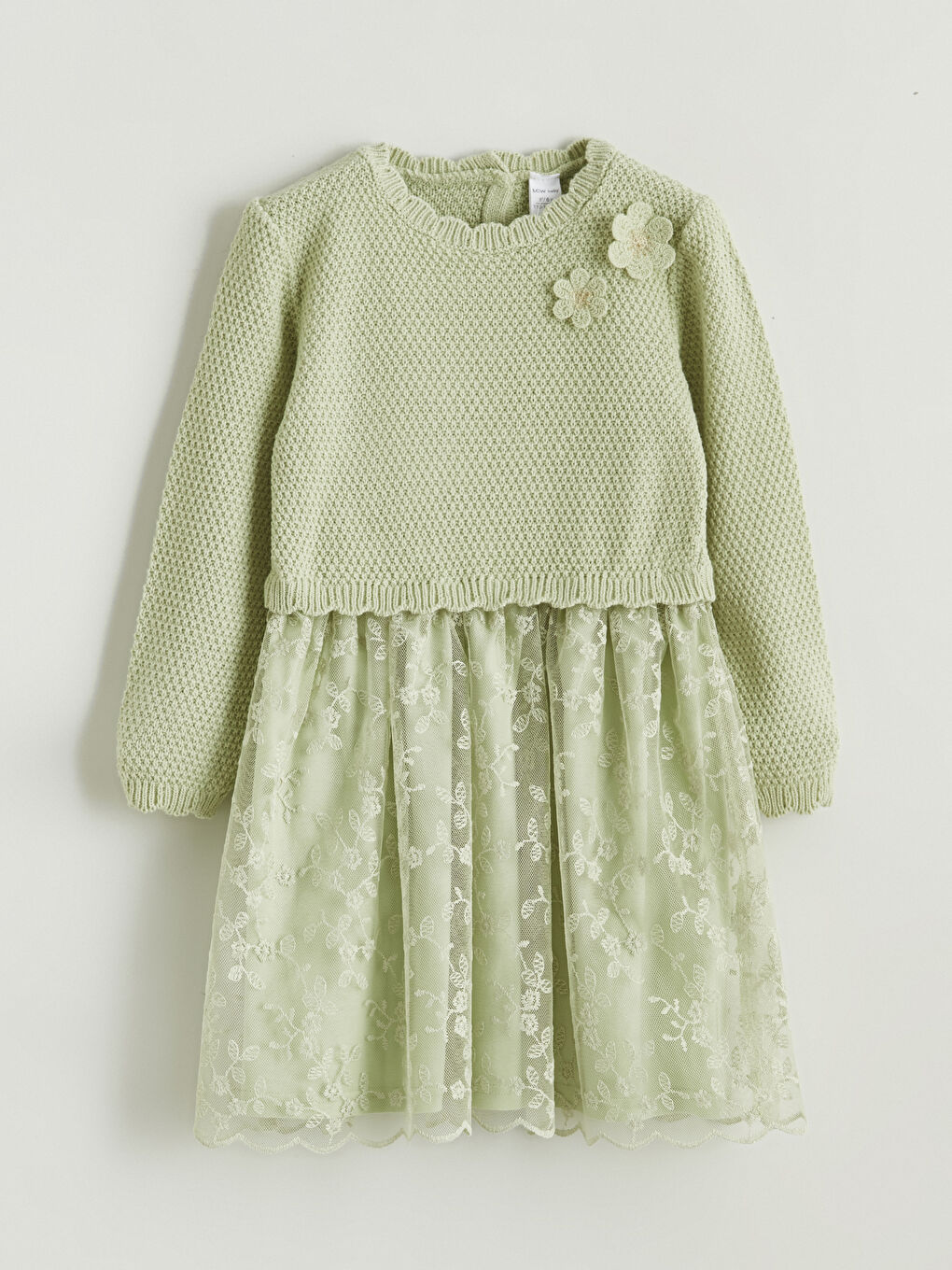 Girls' Tulle Dress with Floral Applique