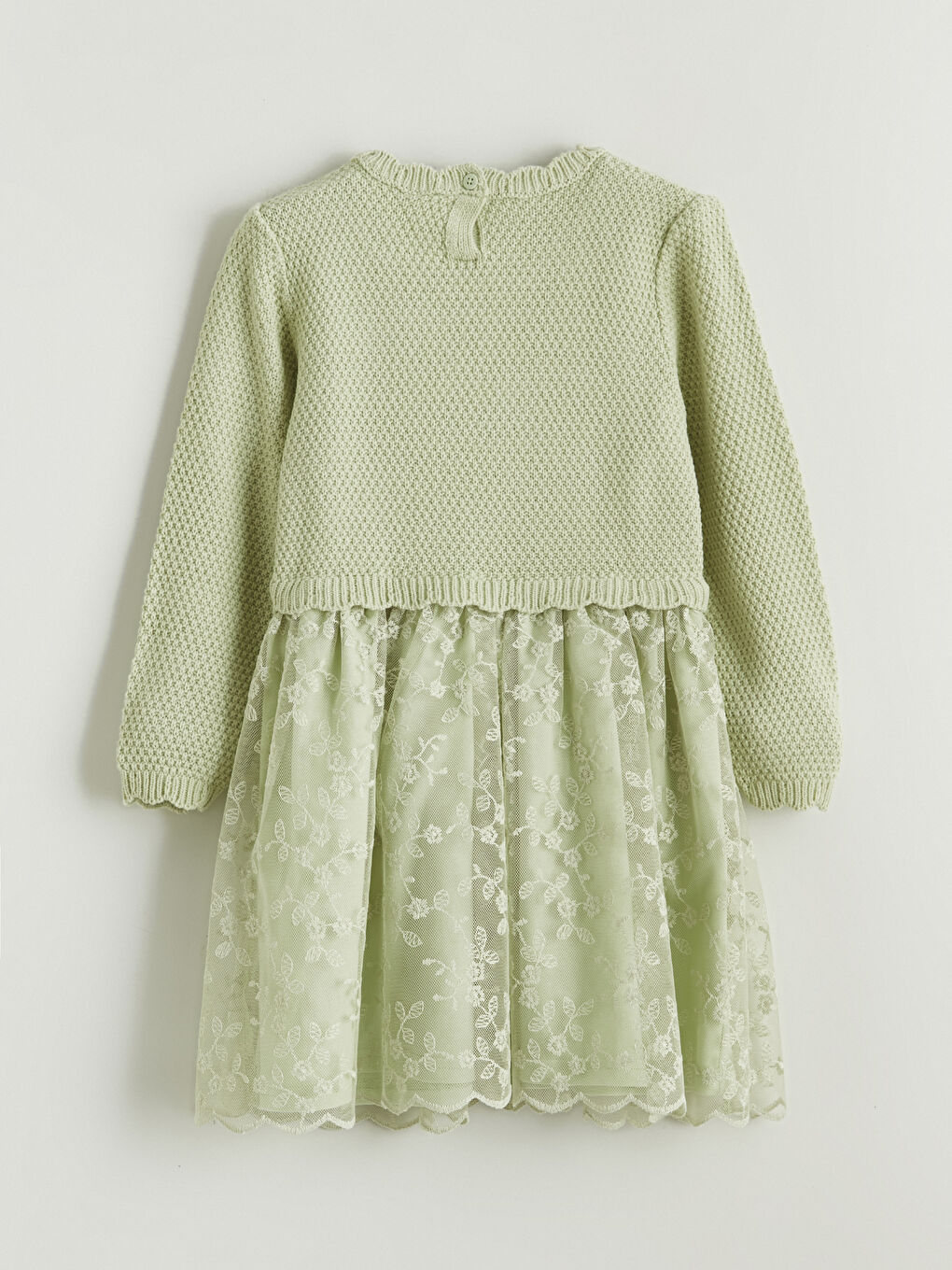 Girls' Tulle Dress with Floral Applique-2