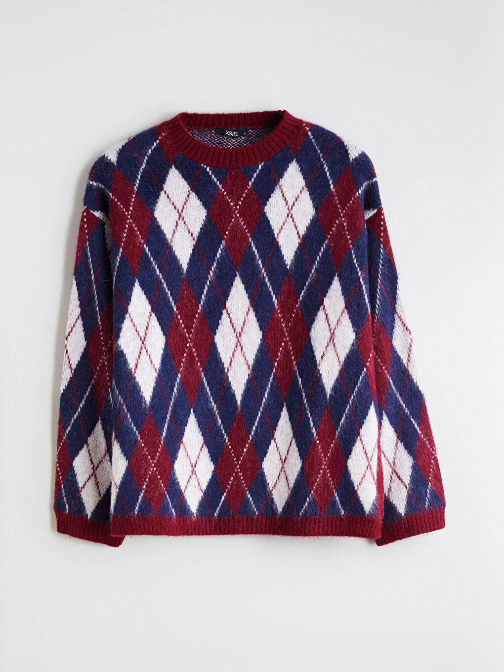 Argyle Pattern Oversize Women's Knitwear Sweater-4
