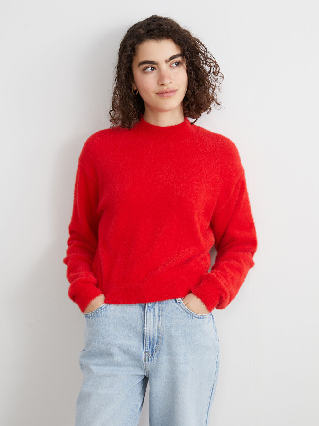 Funnel Neck Women's Knit Sweater