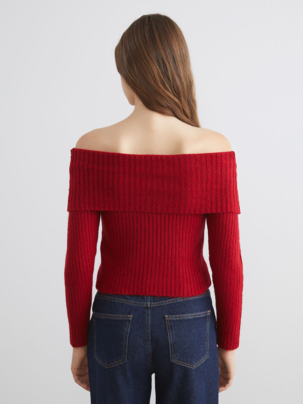 Slash Neck Women's Knitwear Sweater-3
