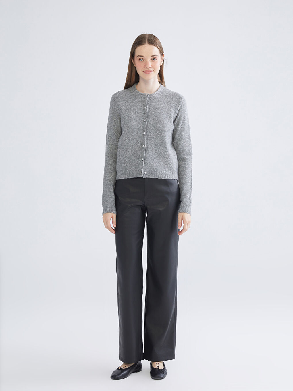Crew Neck Women's Knitwear Cardigan-1