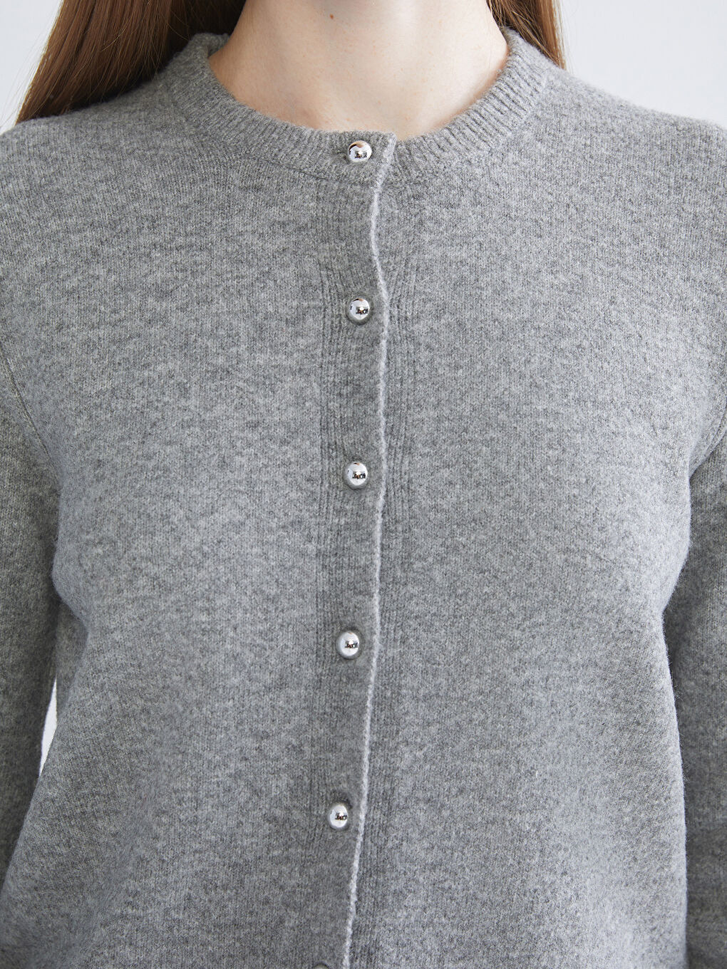 Crew Neck Women's Knitwear Cardigan-2
