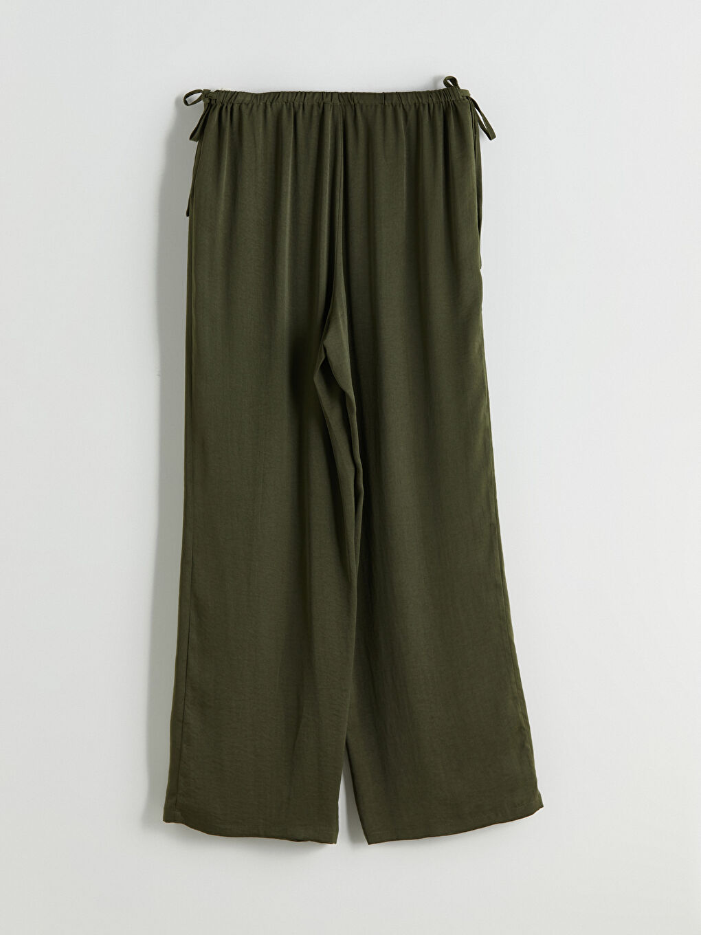 Pantalone sa elastičnim strukom i širokim nogavicama za žene-4