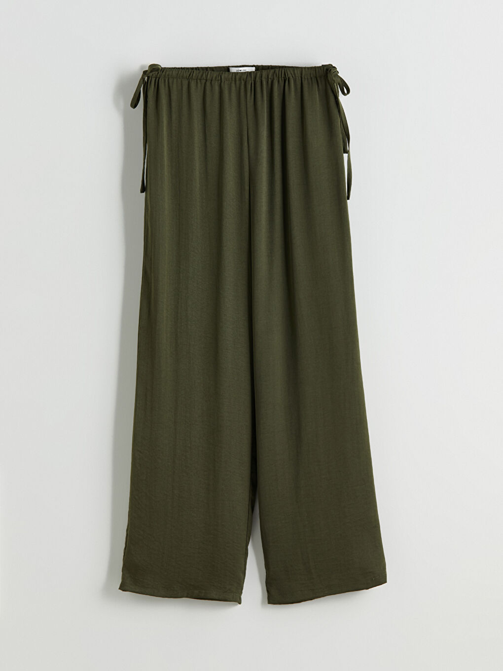 Pantalone sa elastičnim strukom i širokim nogavicama za žene-5