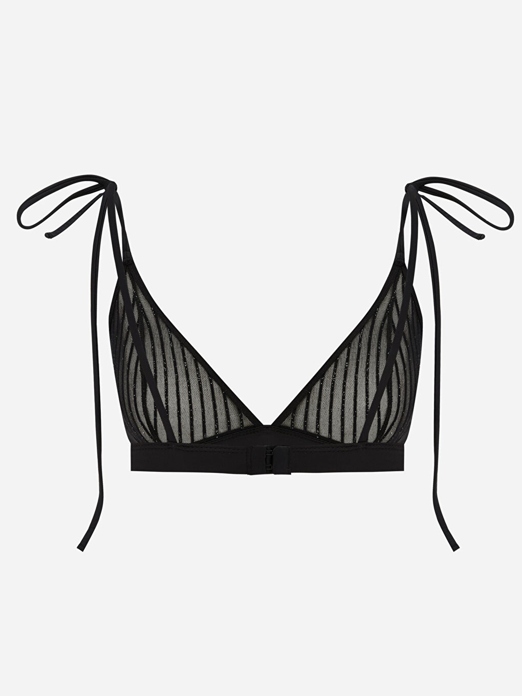 Siyah Balensiz Dolgusuz Taşlı Fantezi Sütyen-1