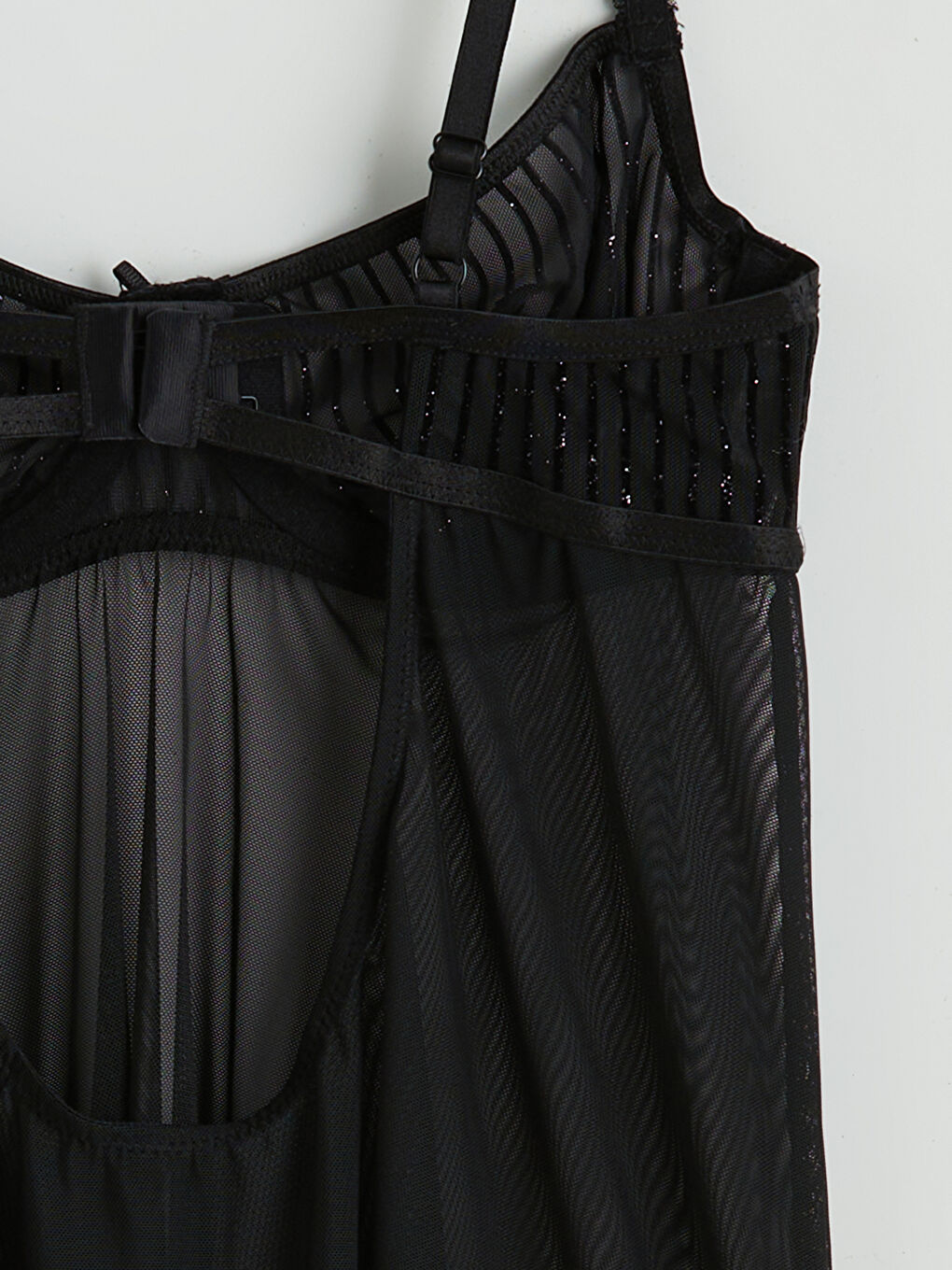 Siyah V Yaka Dantelli Babydoll-1