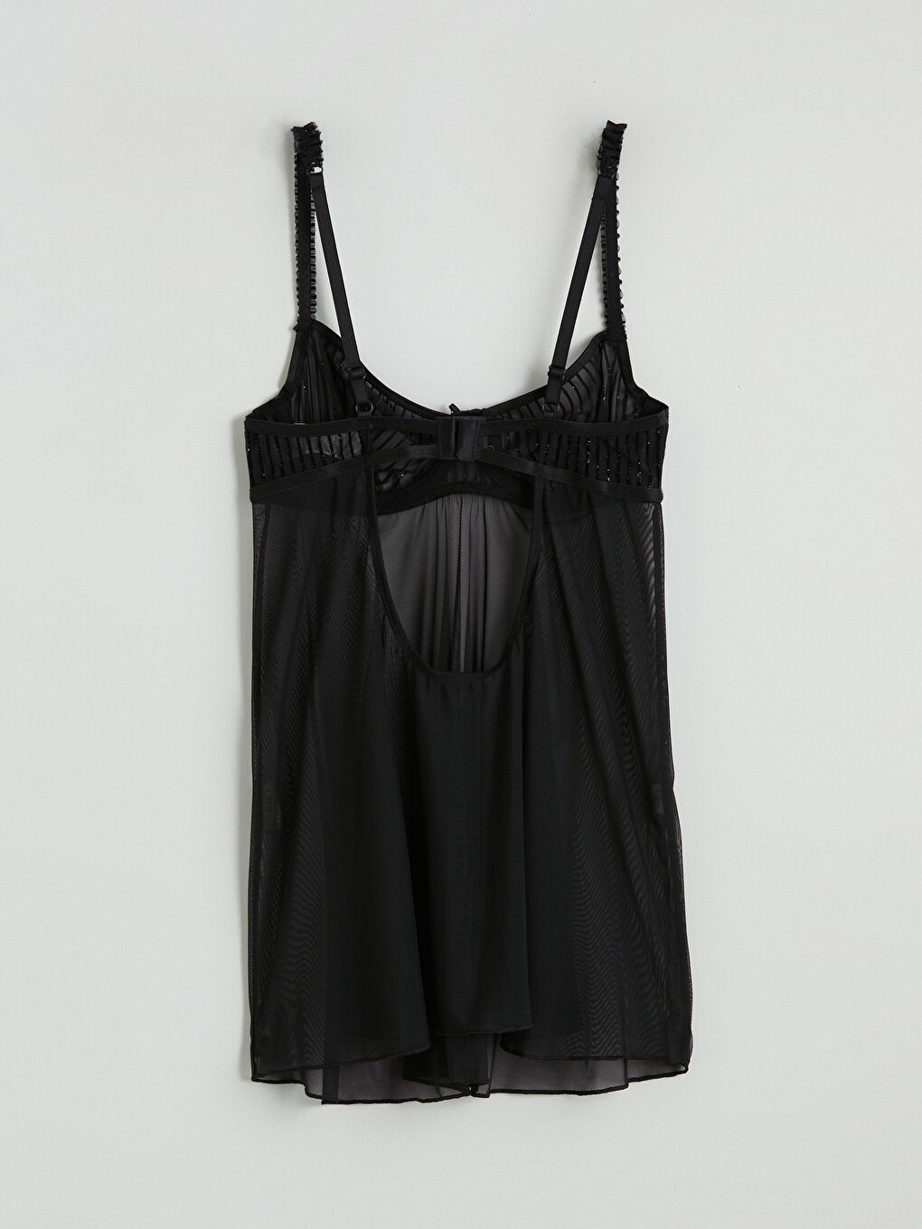 Siyah V Yaka Dantelli Babydoll-3