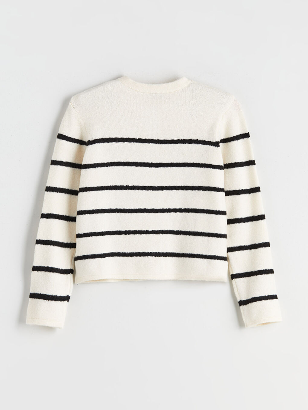 LCW Vision Crew Neck Striped Women's Knitwear Cardigan -W5EY02Z8-LEG