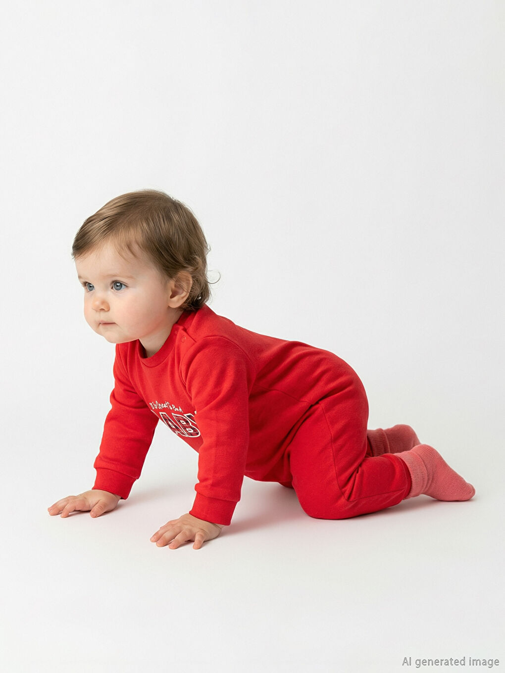 Kırmızı Baskılı Erkek Bebek Tulum-1