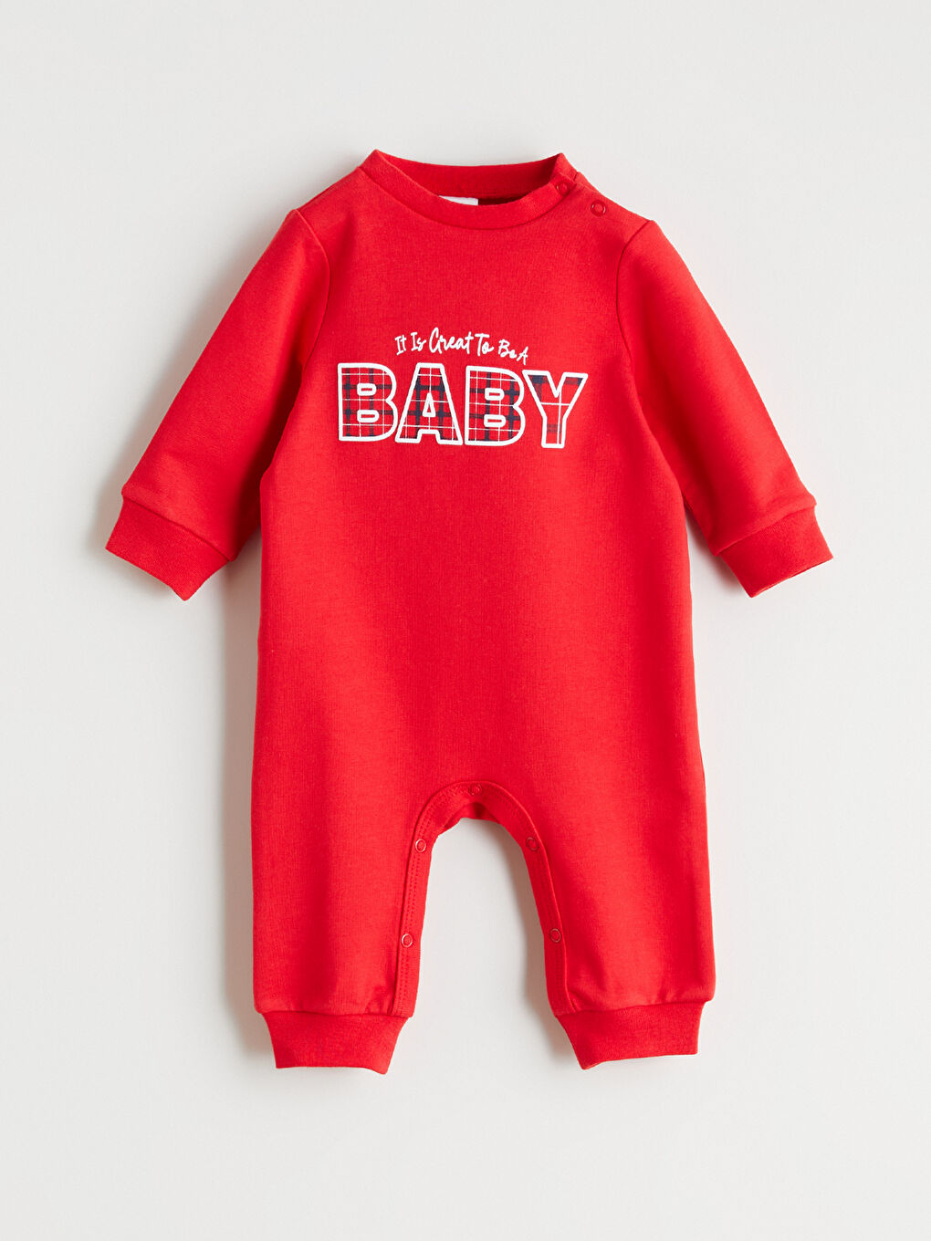 Kırmızı Baskılı Erkek Bebek Tulum-2