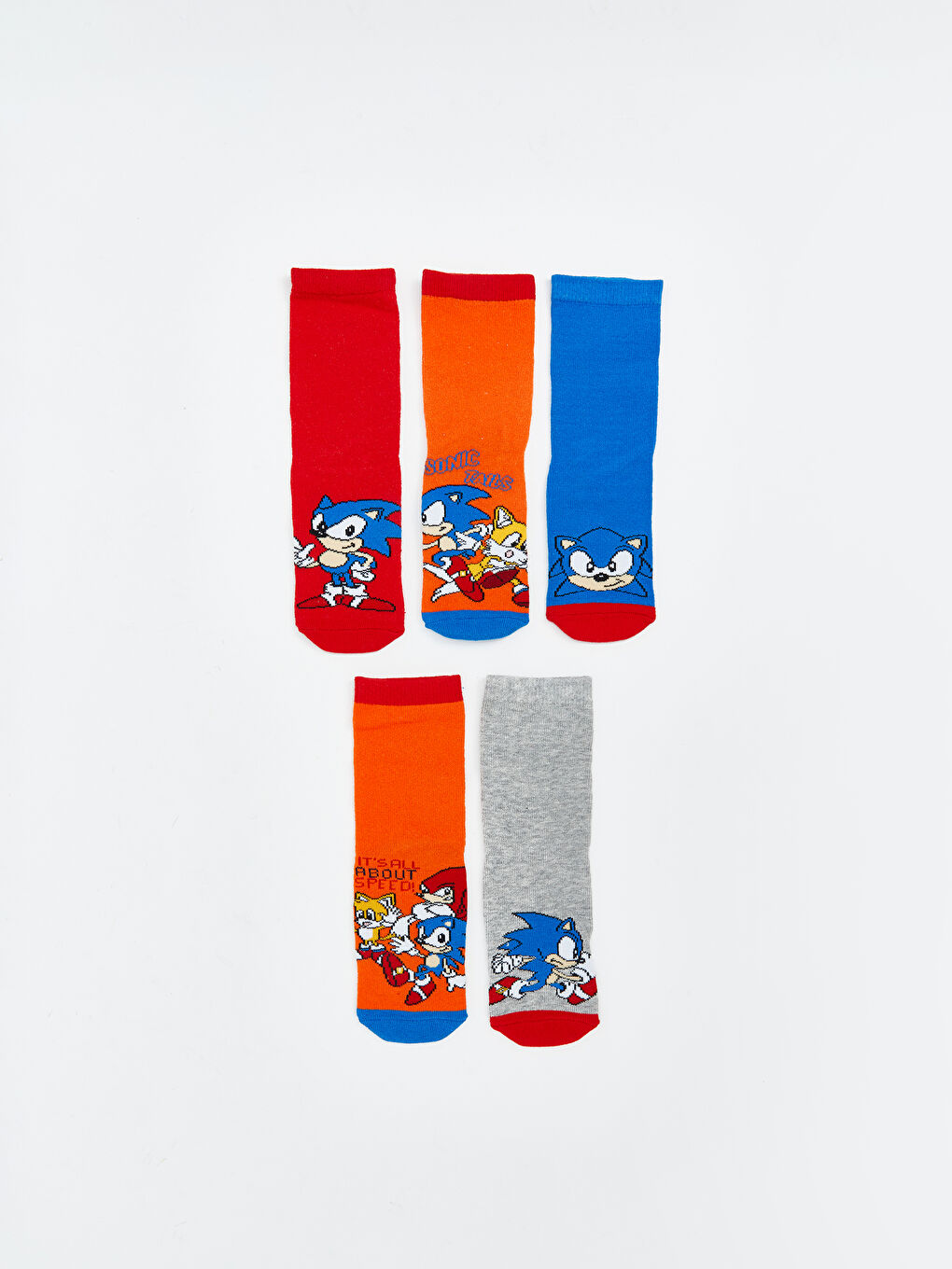 Sonic Patterned Boys' Ankle Socks 5 Pack