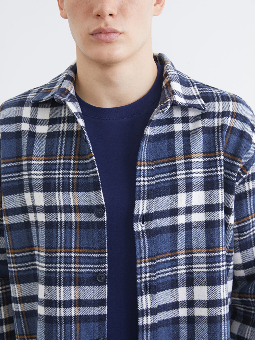 Рубашка из фланели в клетку с длинным рукавом стандартного кроя для мужчин-2