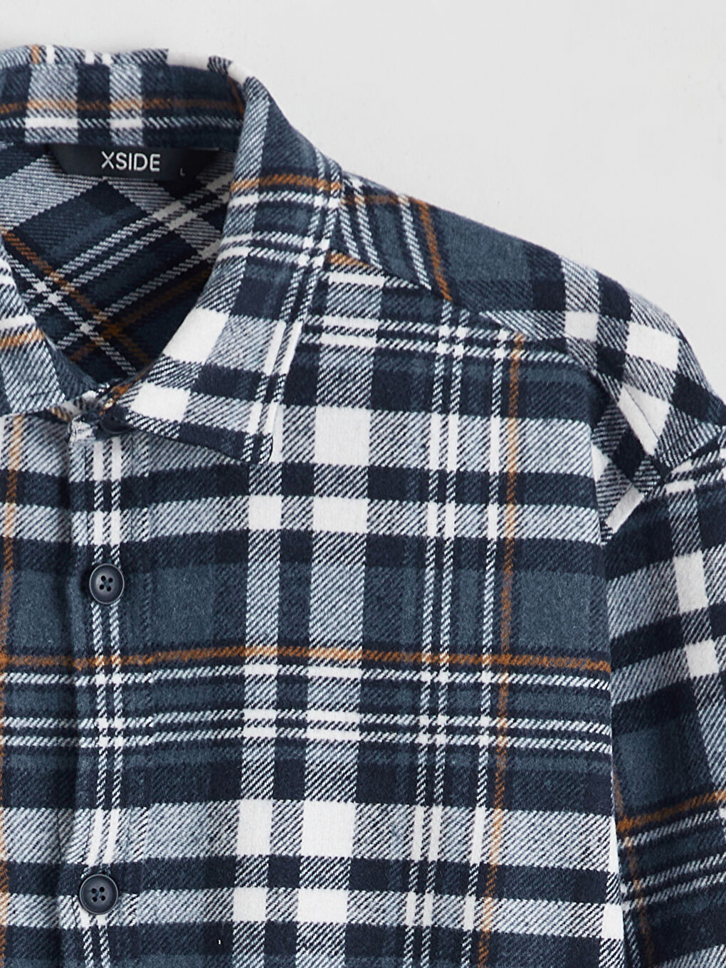 Рубашка из фланели в клетку с длинным рукавом стандартного кроя для мужчин-5