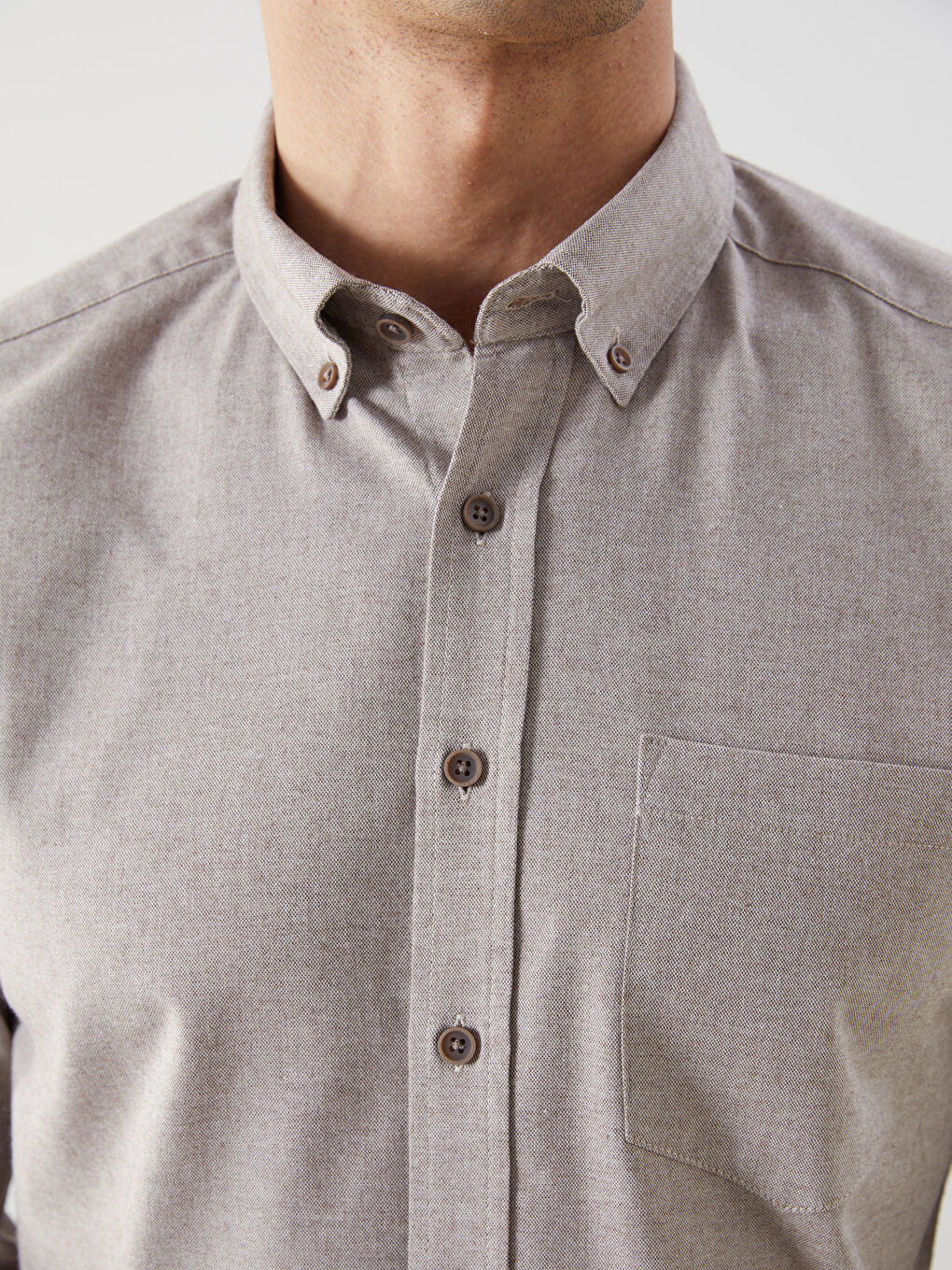LCWAIKIKI Classic Regular Fit Oxford Men's Shirt with Pocket -W5EY18Z8-D3G