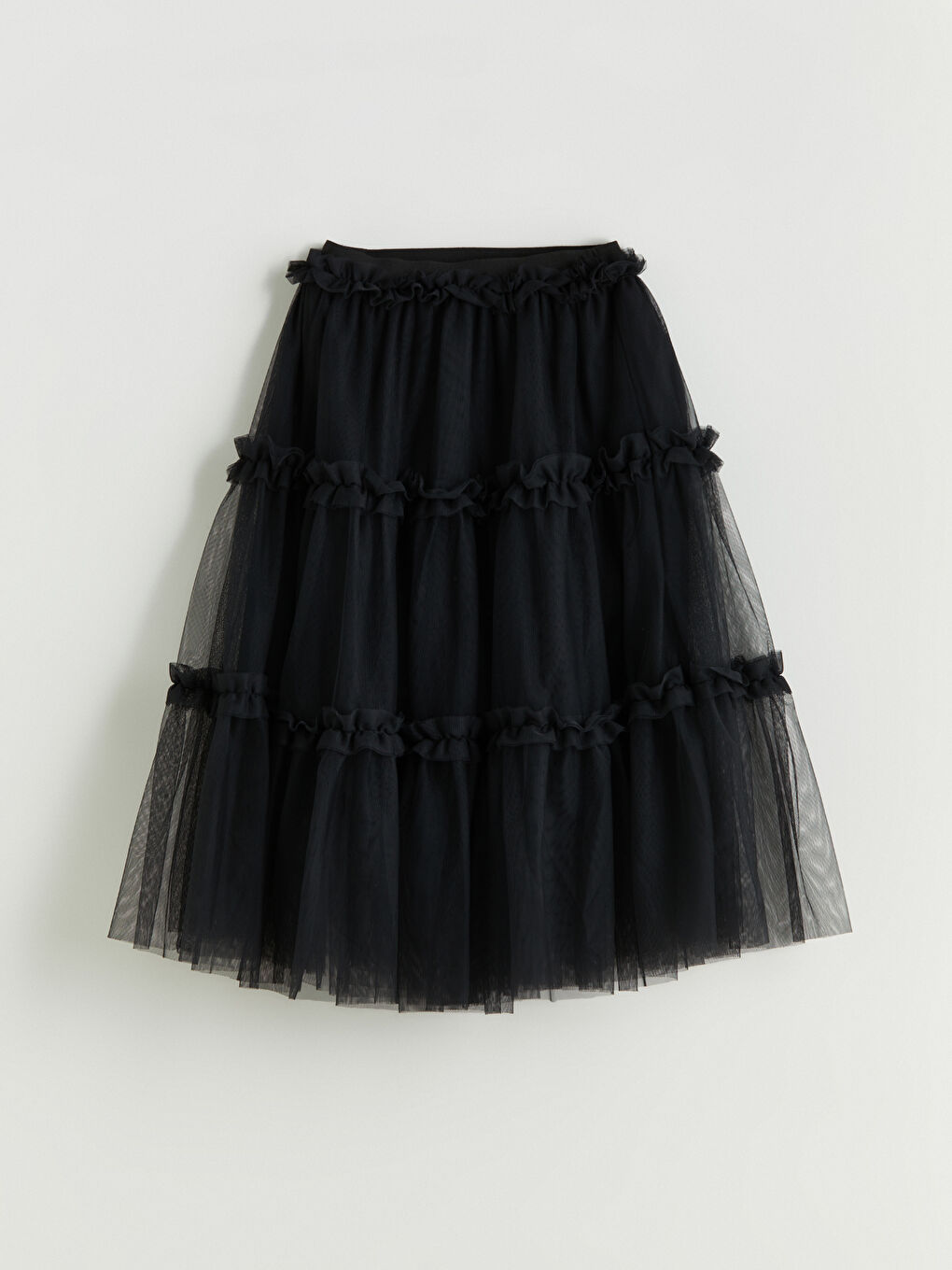 Elastic Waist Layered Girls' Skirt