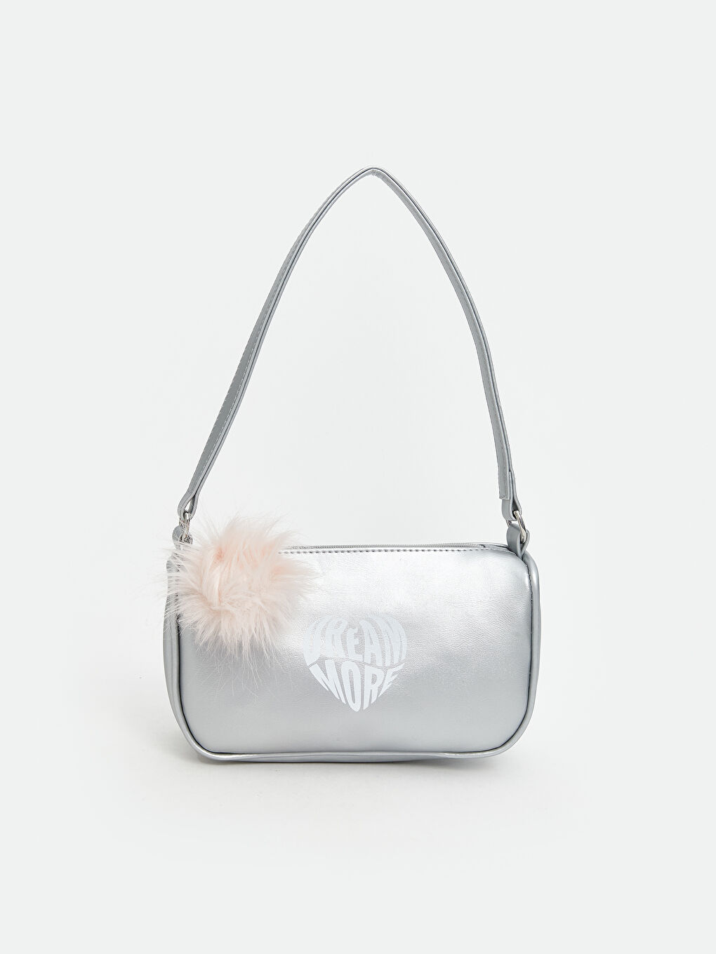 Gri Deri Görünümlü Kız Çocuk Kol Çantası