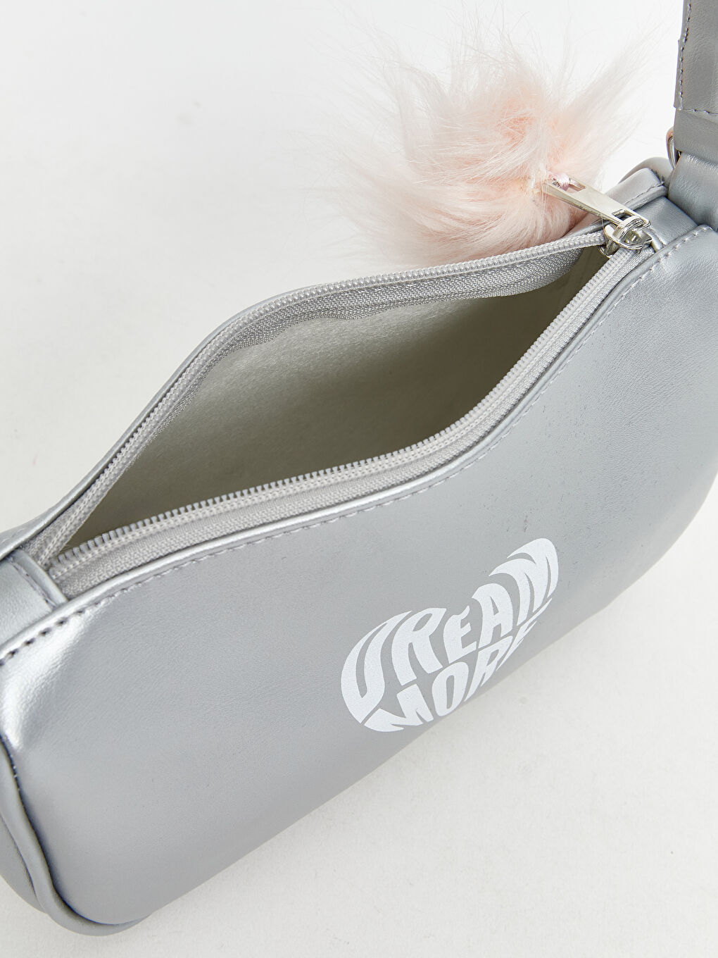 Gri Deri Görünümlü Kız Çocuk Kol Çantası-2