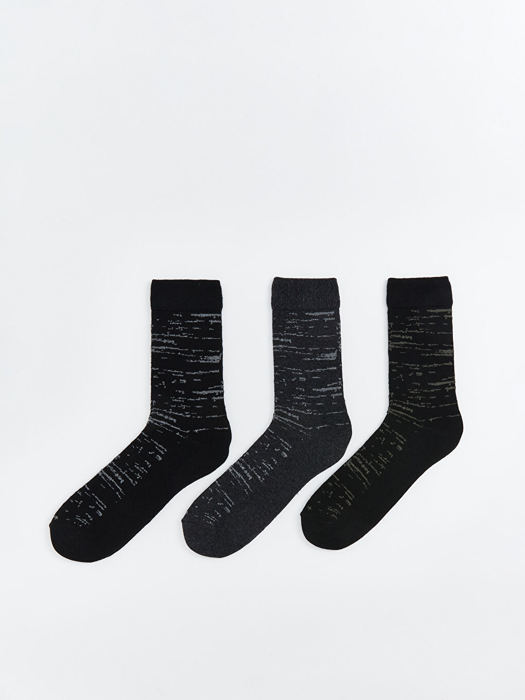 Siyah Desenli Erkek Soket Çorap 3'lü