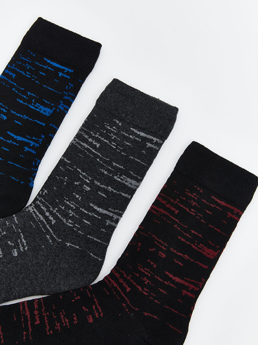 Siyah Desenli Erkek Soket Çorap 3'lü-1