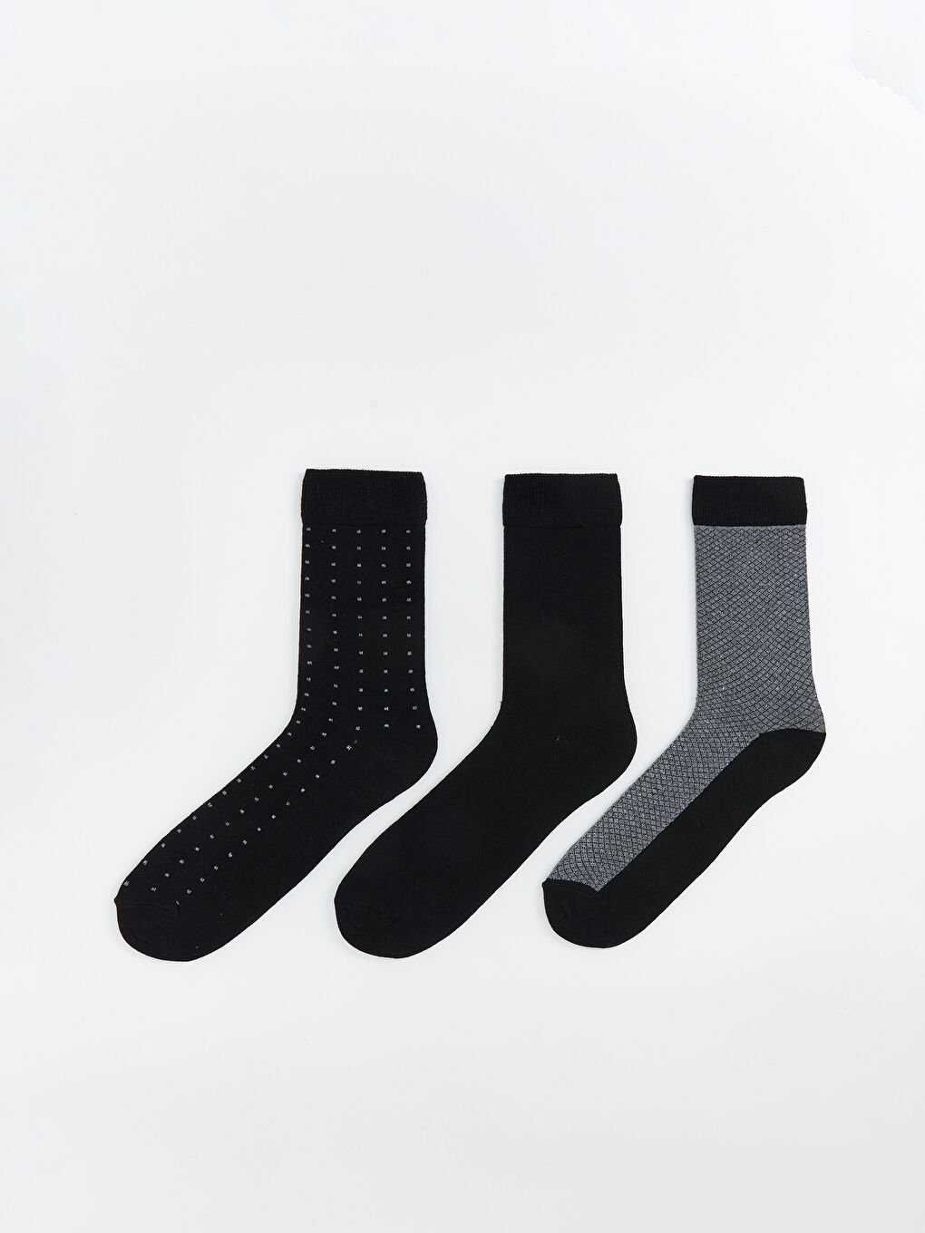 Siyah Desenli Erkek Soket Çorap 3'lü