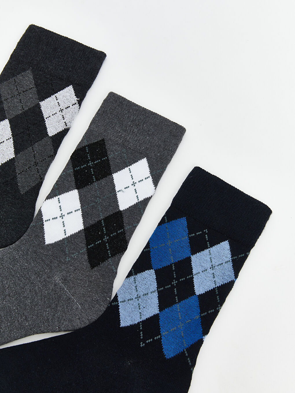 Antrasit Desenli Erkek Soket Çorap 3'lü-1