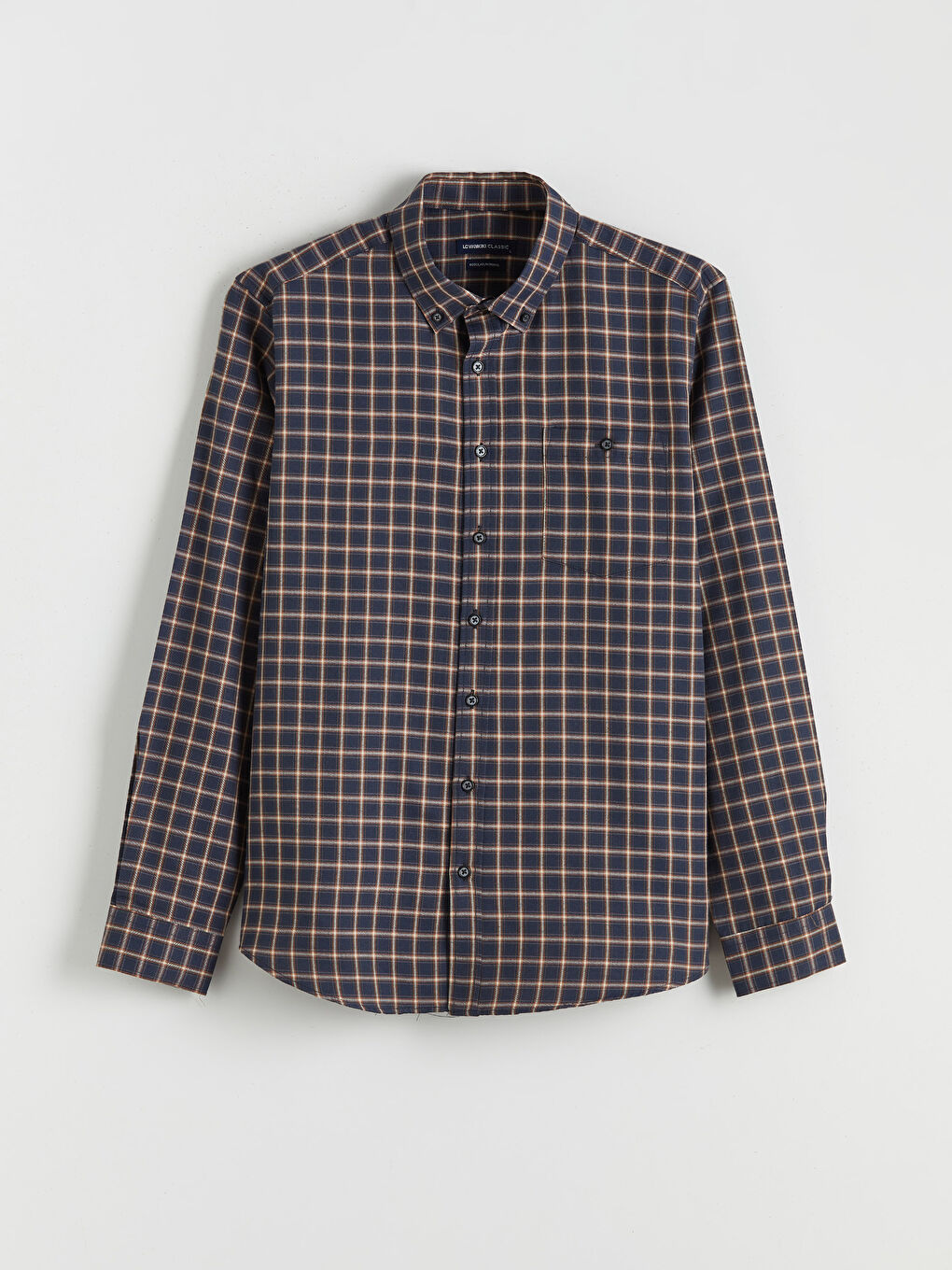 Kahverengi Regular Fit Ekose Gabardin Erkek Gömlek