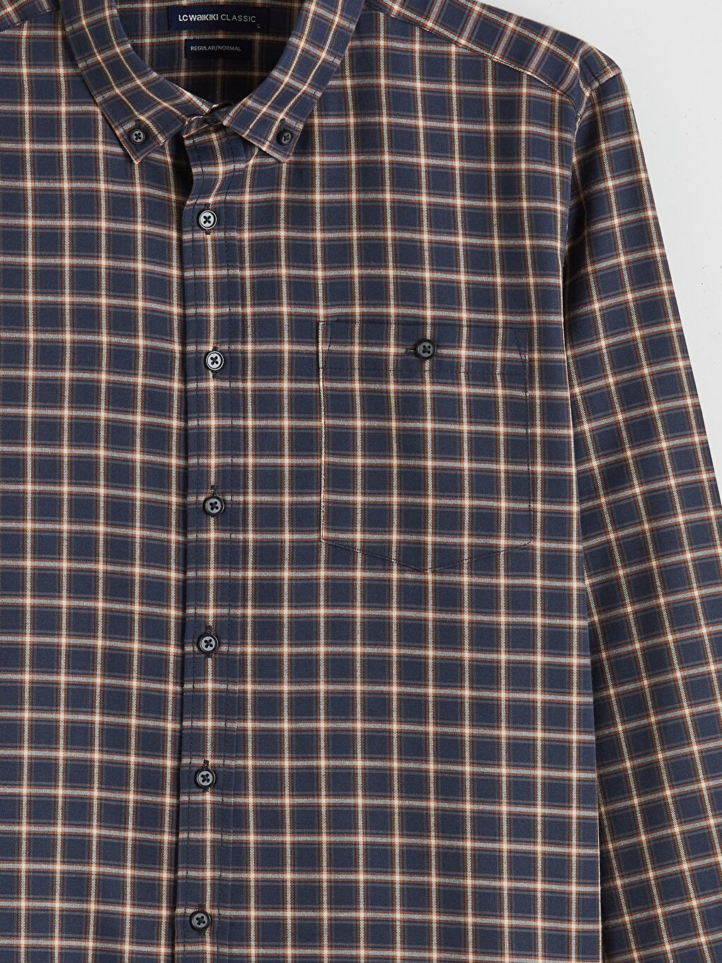 Kahverengi Regular Fit Ekose Gabardin Erkek Gömlek-1