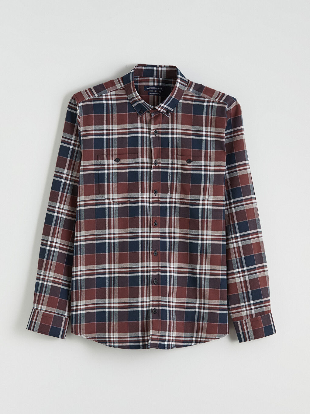 Bordo Regular Fit Ekose Gabardin Erkek Gömlek-4